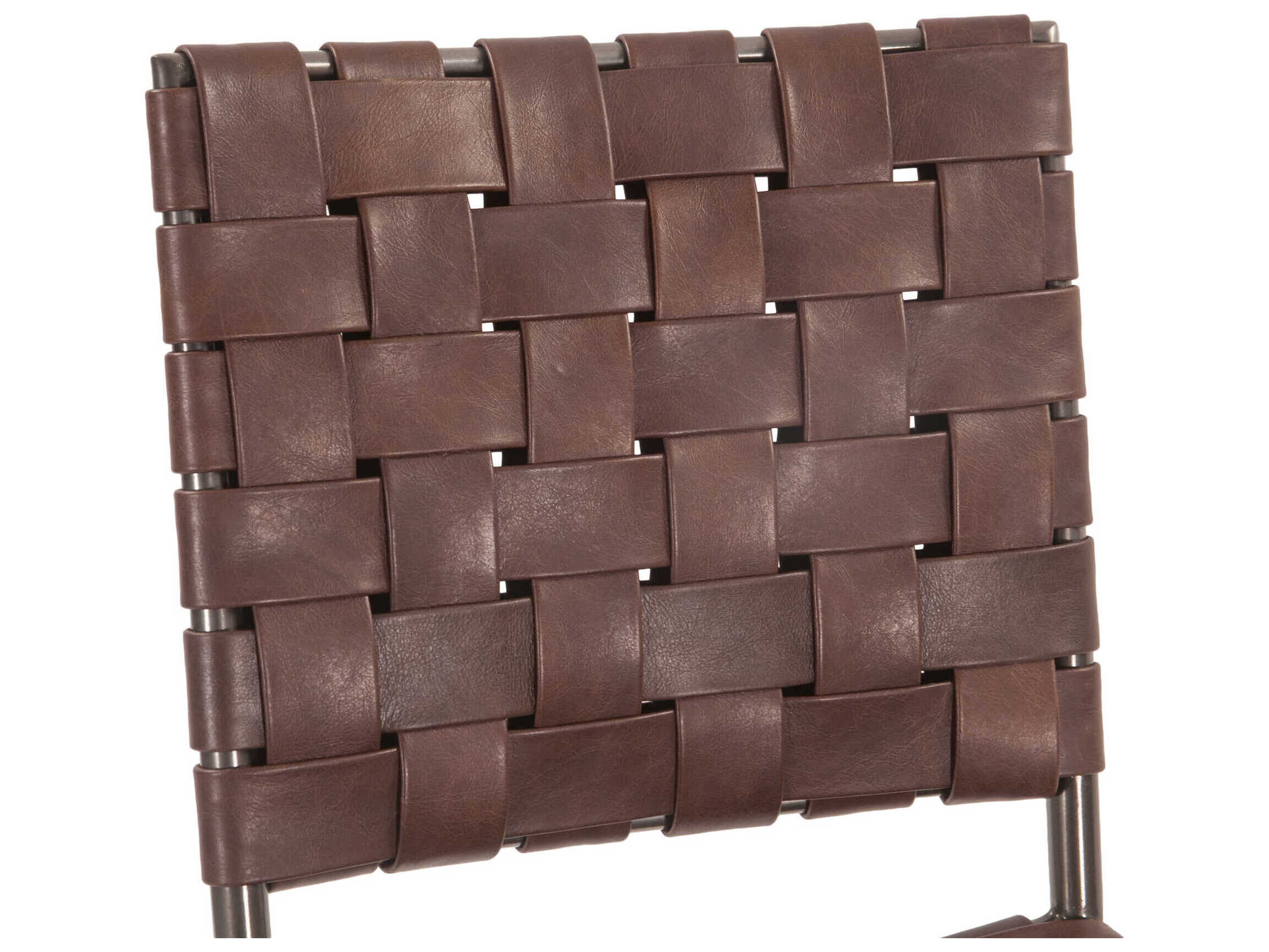 World Interiors Lund Brown Leather Side Dining Chair