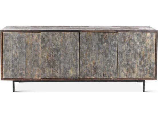 World Interiors Palm Desert 80" Mango Wood Grey Wash Sideboard