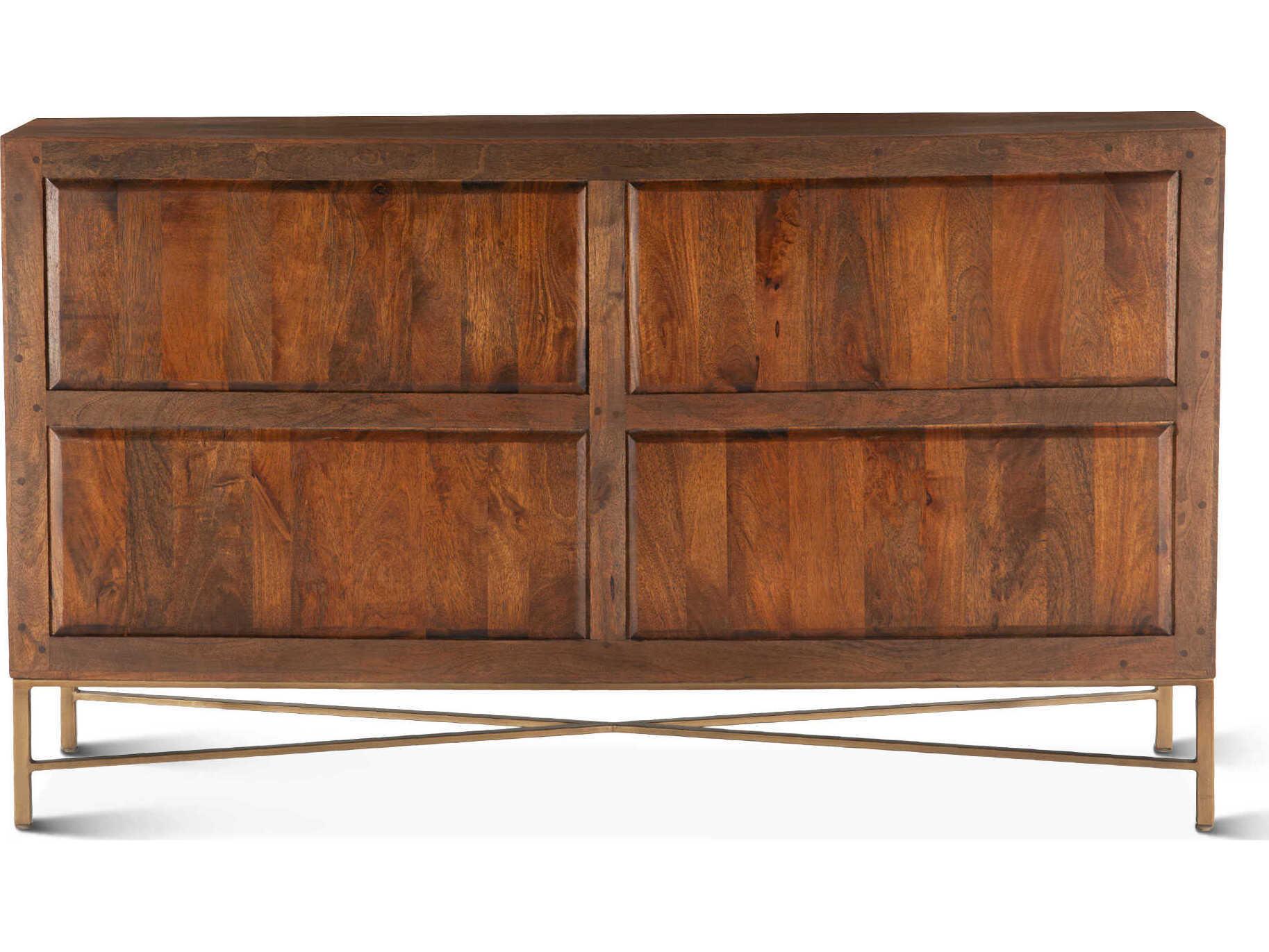 World Interiors Manhattan 6-Drawers Brown Mango Wood Double Dresser