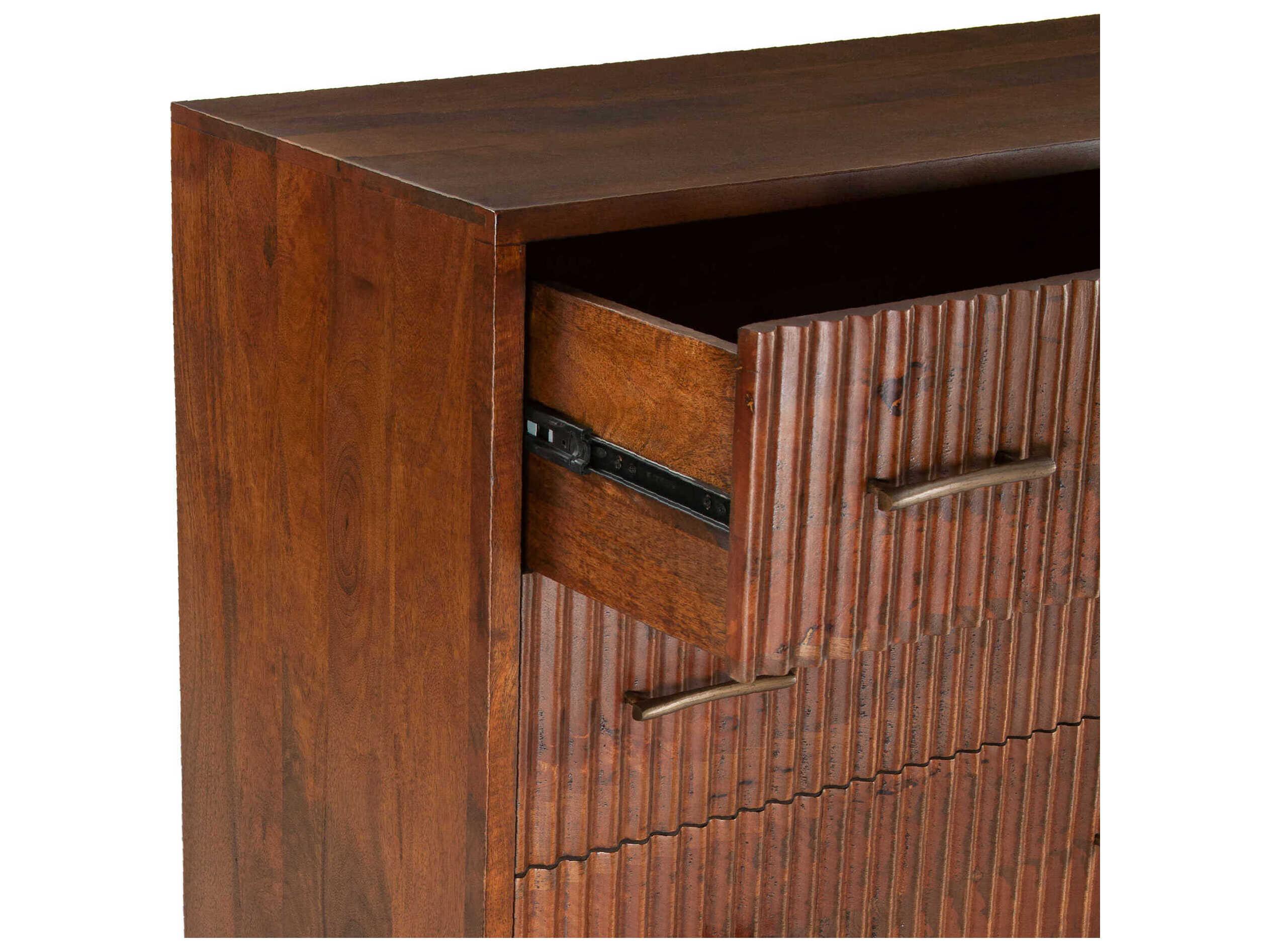 World Interiors Manhattan 6-Drawers Brown Mango Wood Double Dresser