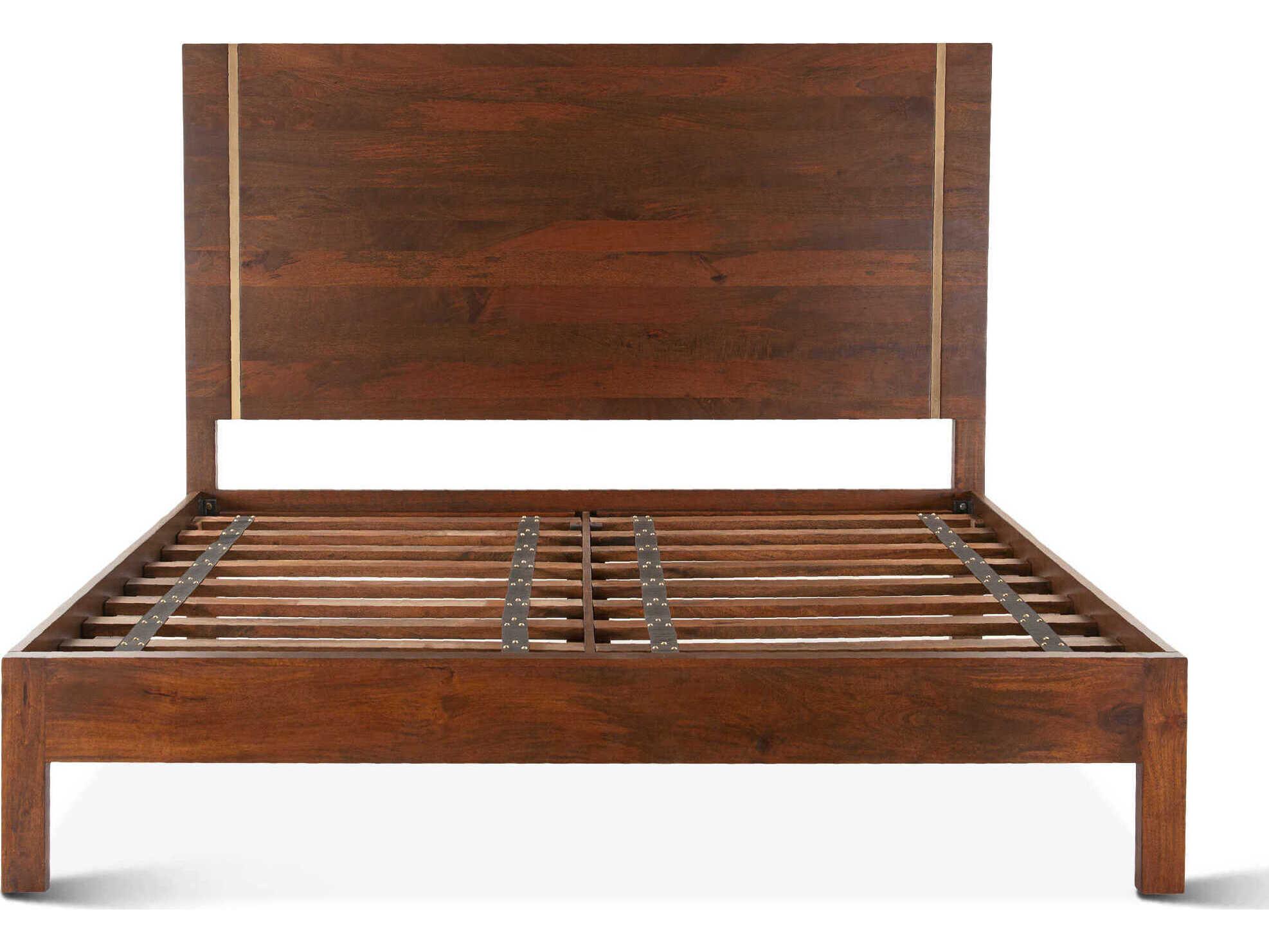 World Interiors Manhattan Brown Mango Wood King Platform Bed