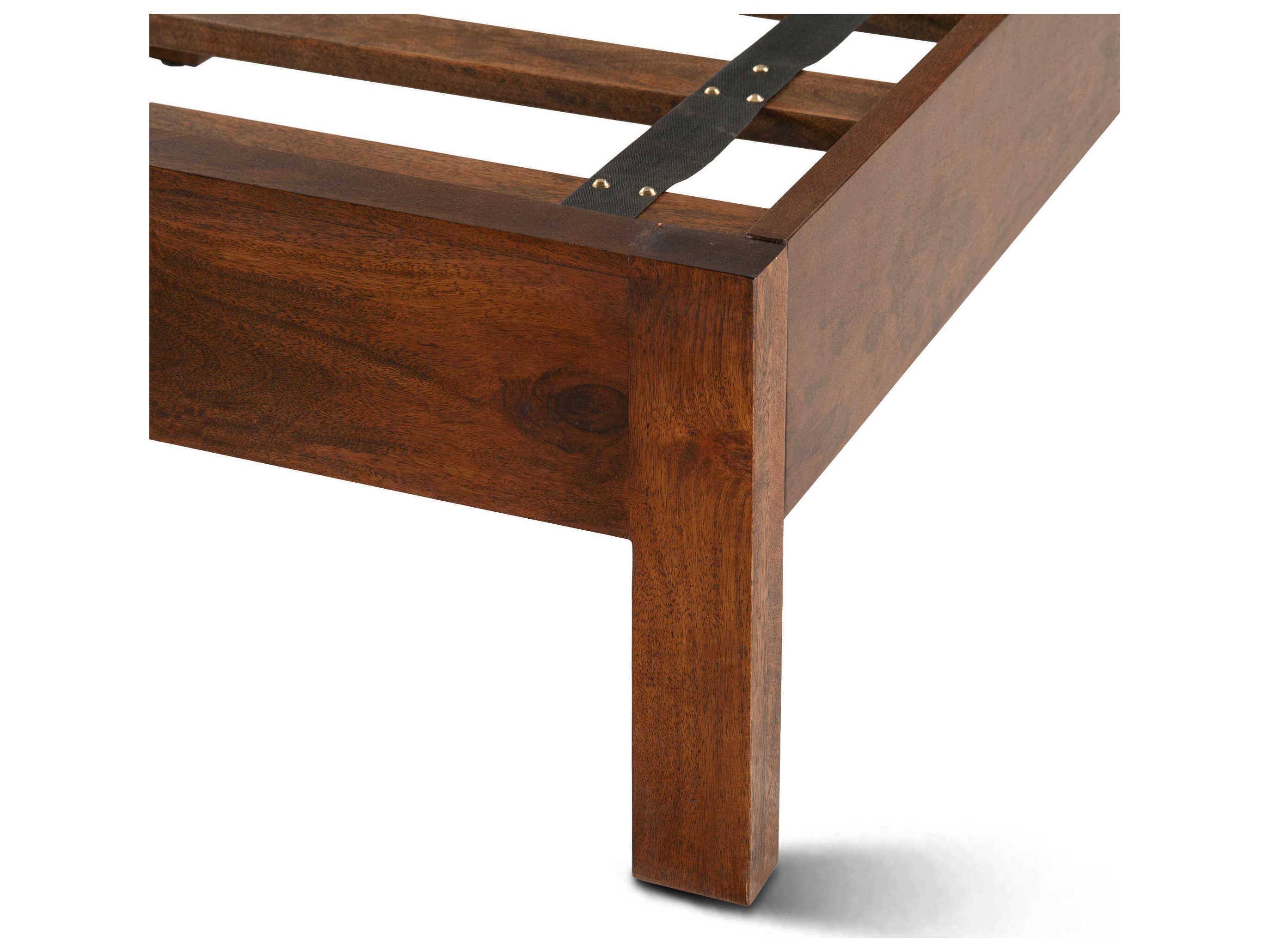World Interiors Manhattan Brown Mango Wood King Platform Bed