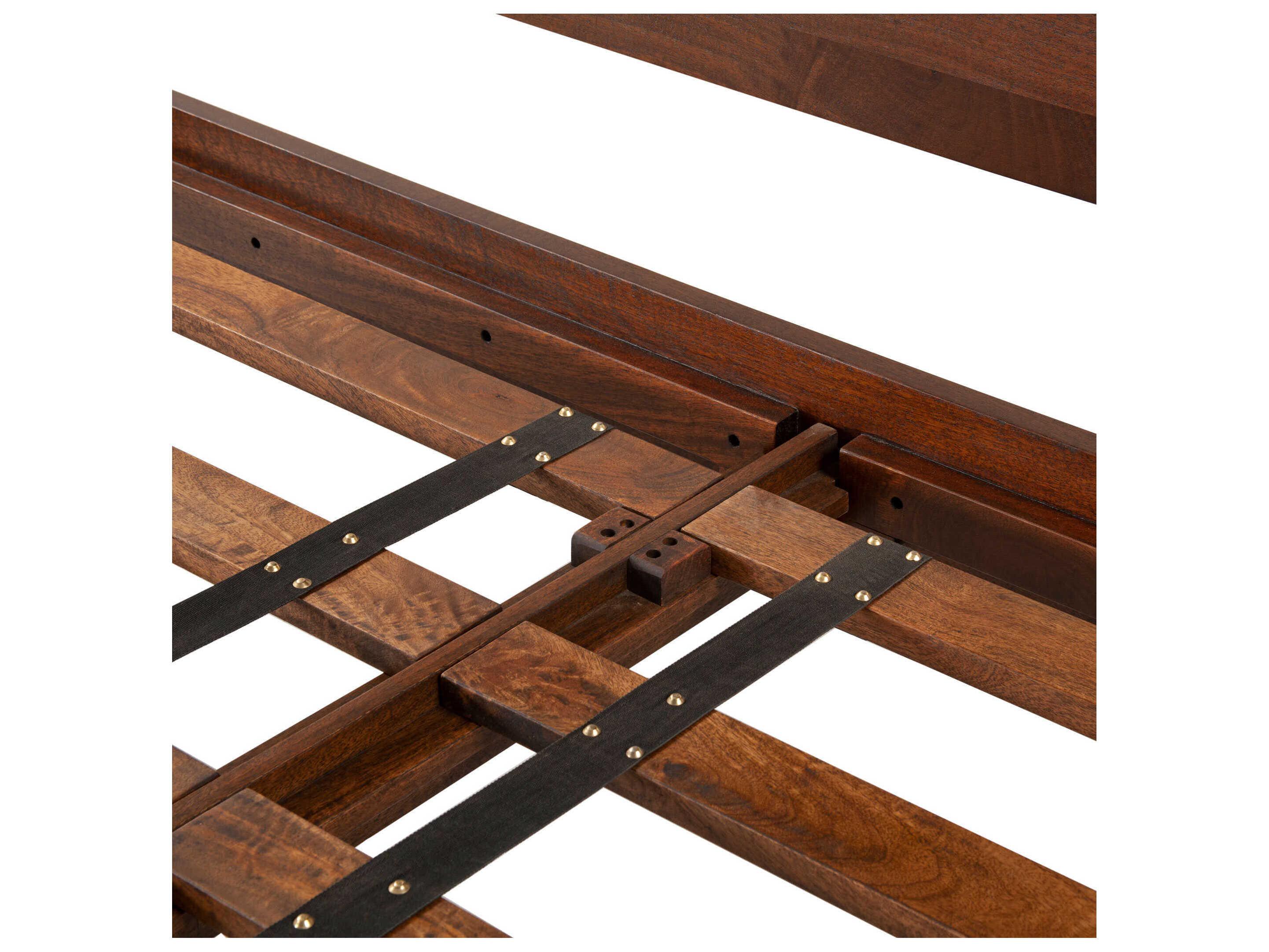 World Interiors Manhattan Brown Mango Wood King Platform Bed