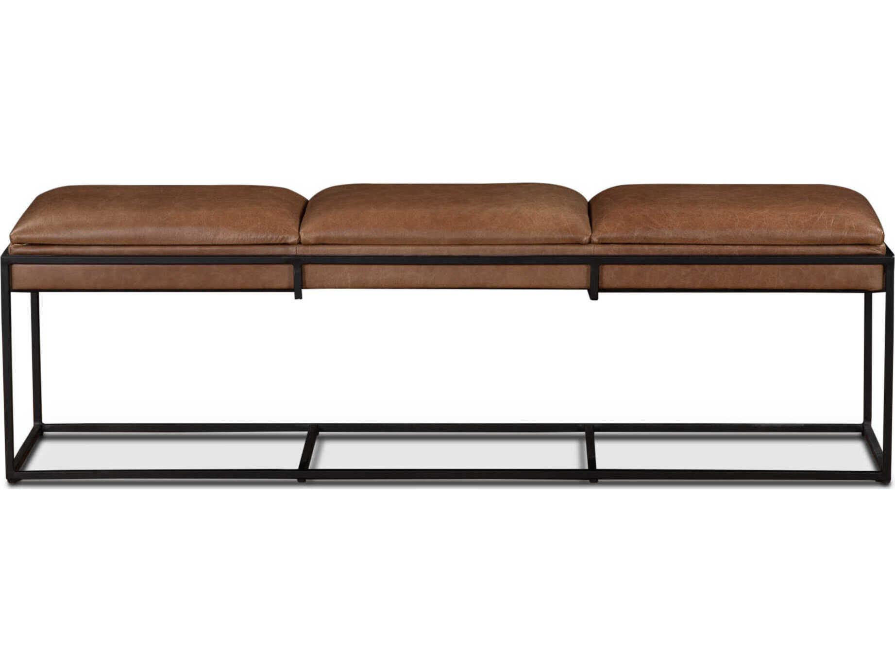 World Interiors Melbourne Brown And Black Upholstered Accent Bench