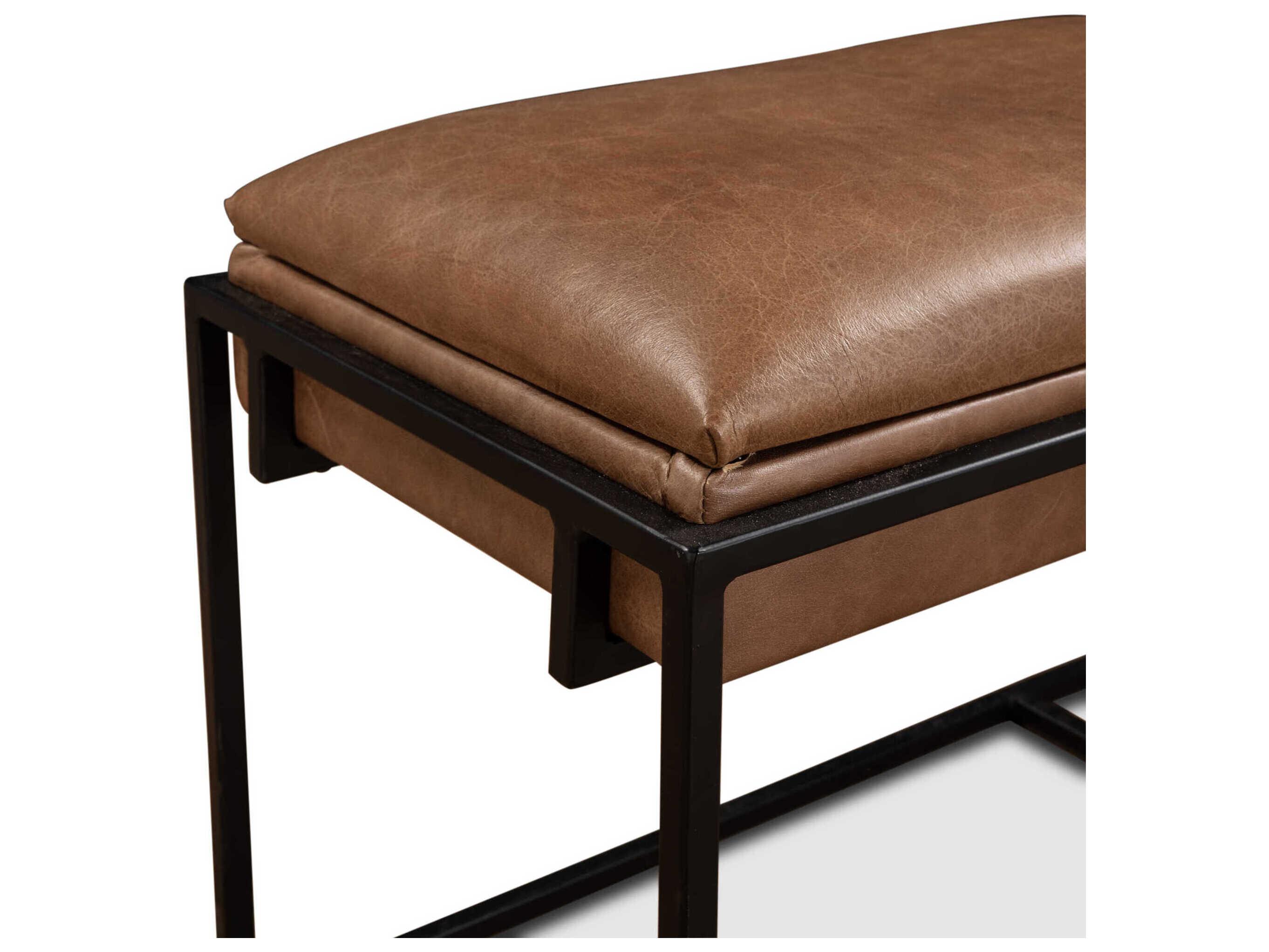 World Interiors Melbourne Brown And Black Upholstered Accent Bench