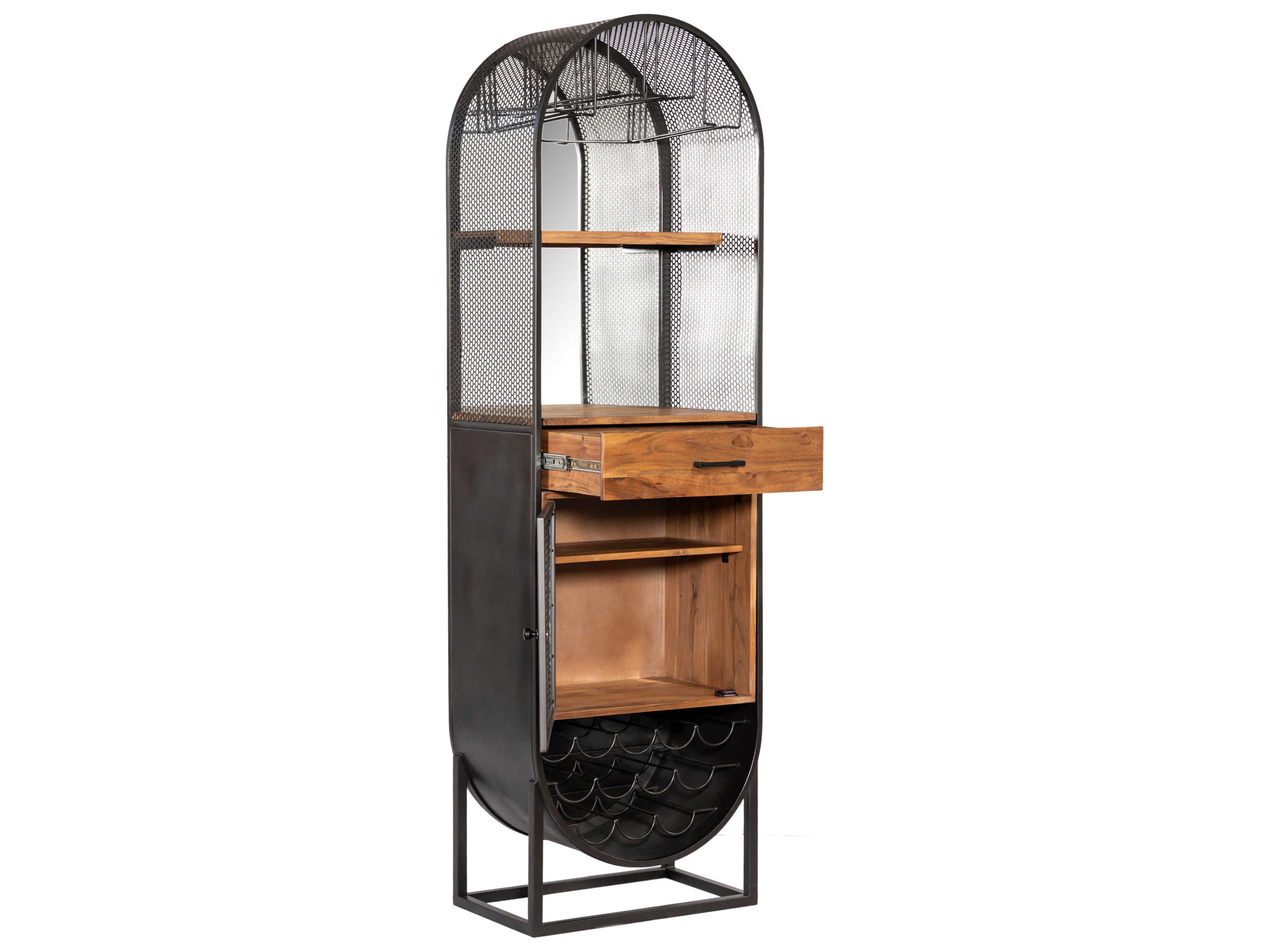 World Interiors Mescalero Black Mango Wood Bar Cabinet