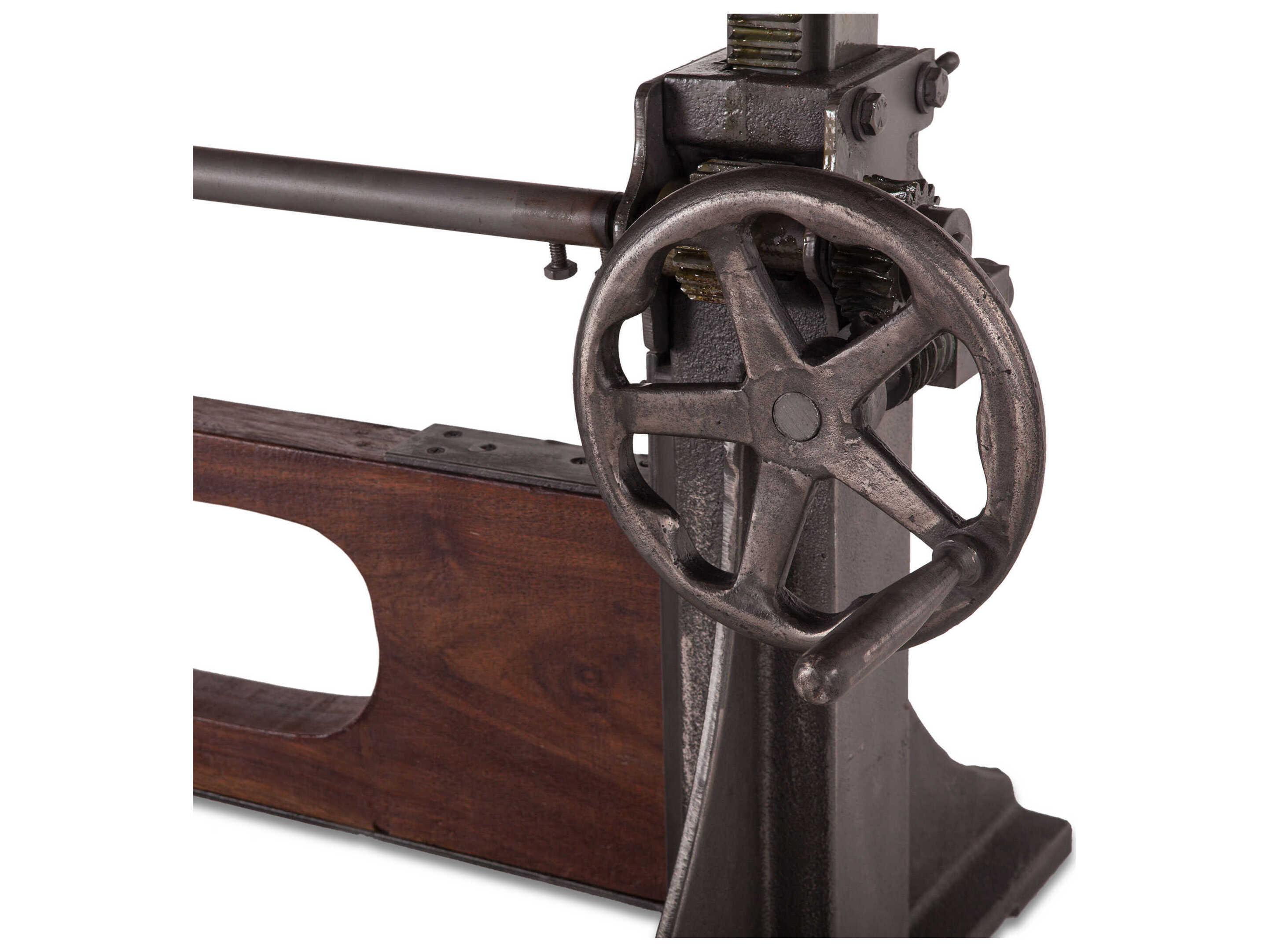 World Interiors Welles Rectangular Wood Weathered Russet Gunmetal Dining Table