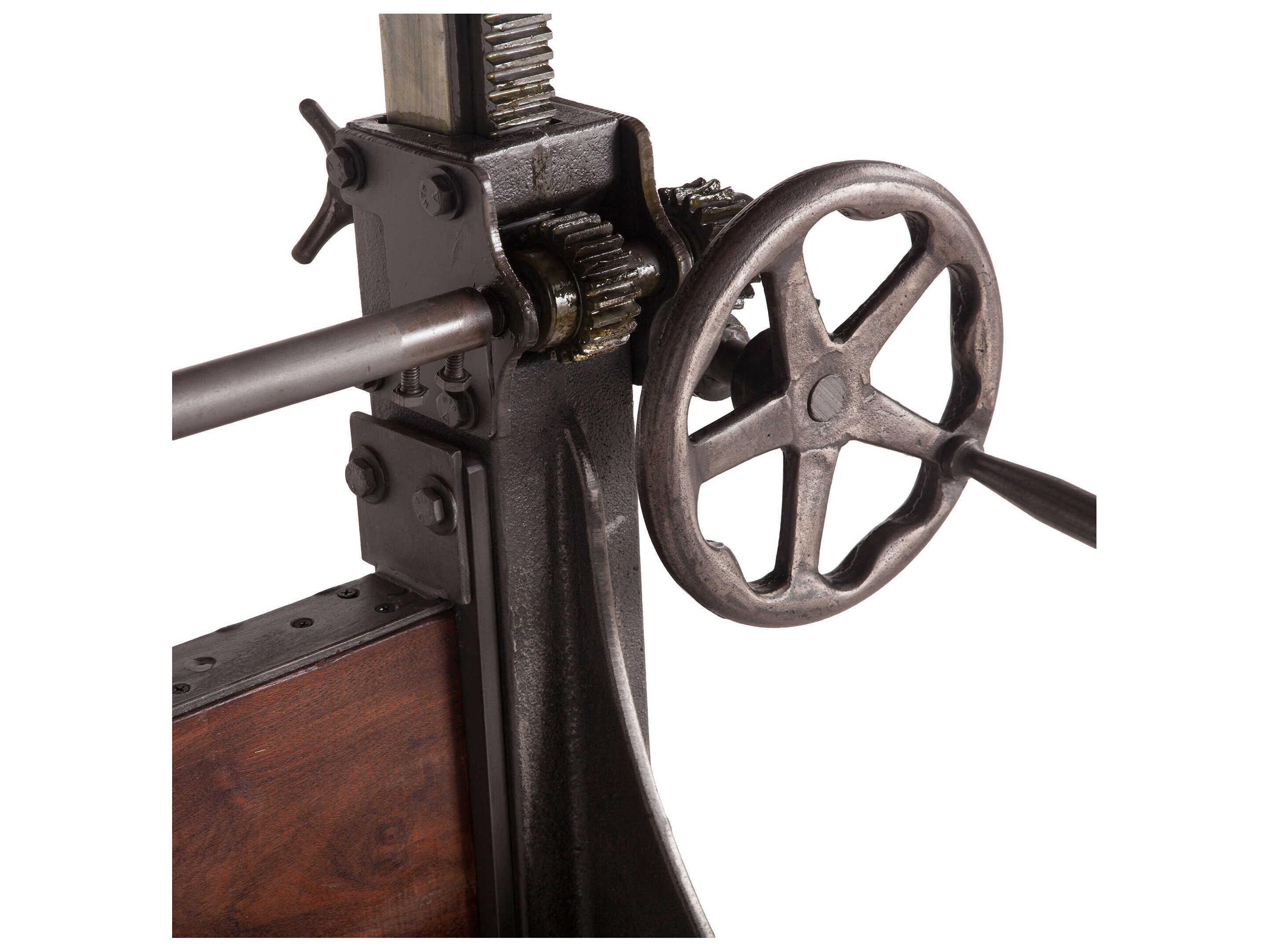 World Interiors Welles Rectangular Wood Weathered Russet Gunmetal Dining Table