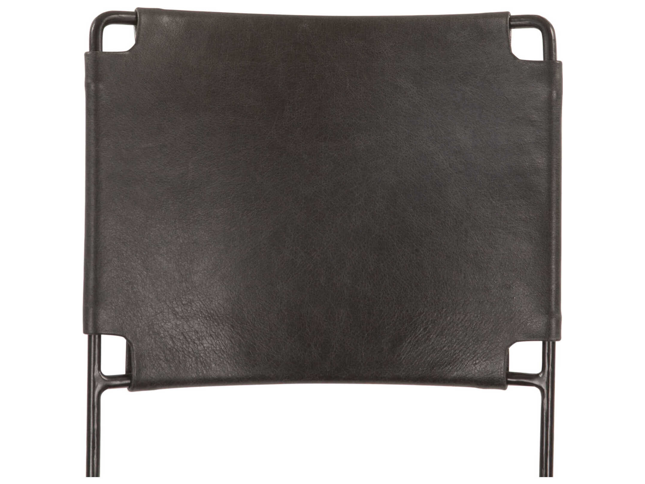 World Interiors Melbourne Powder Coated Black Leather Counter Stool