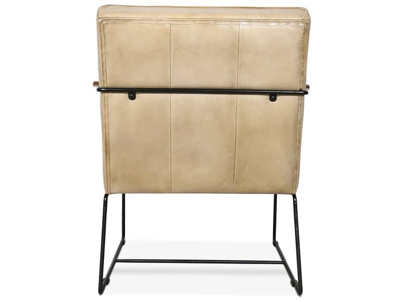 World Interiors Melbourne Beige Leather Accent Chair