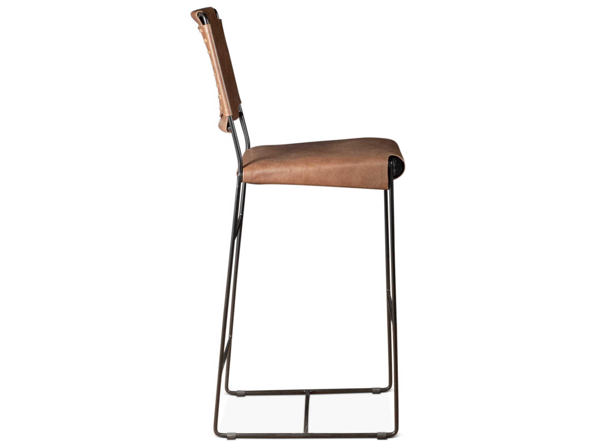 World Interiors Melbourne Brown Leather Bar Stool