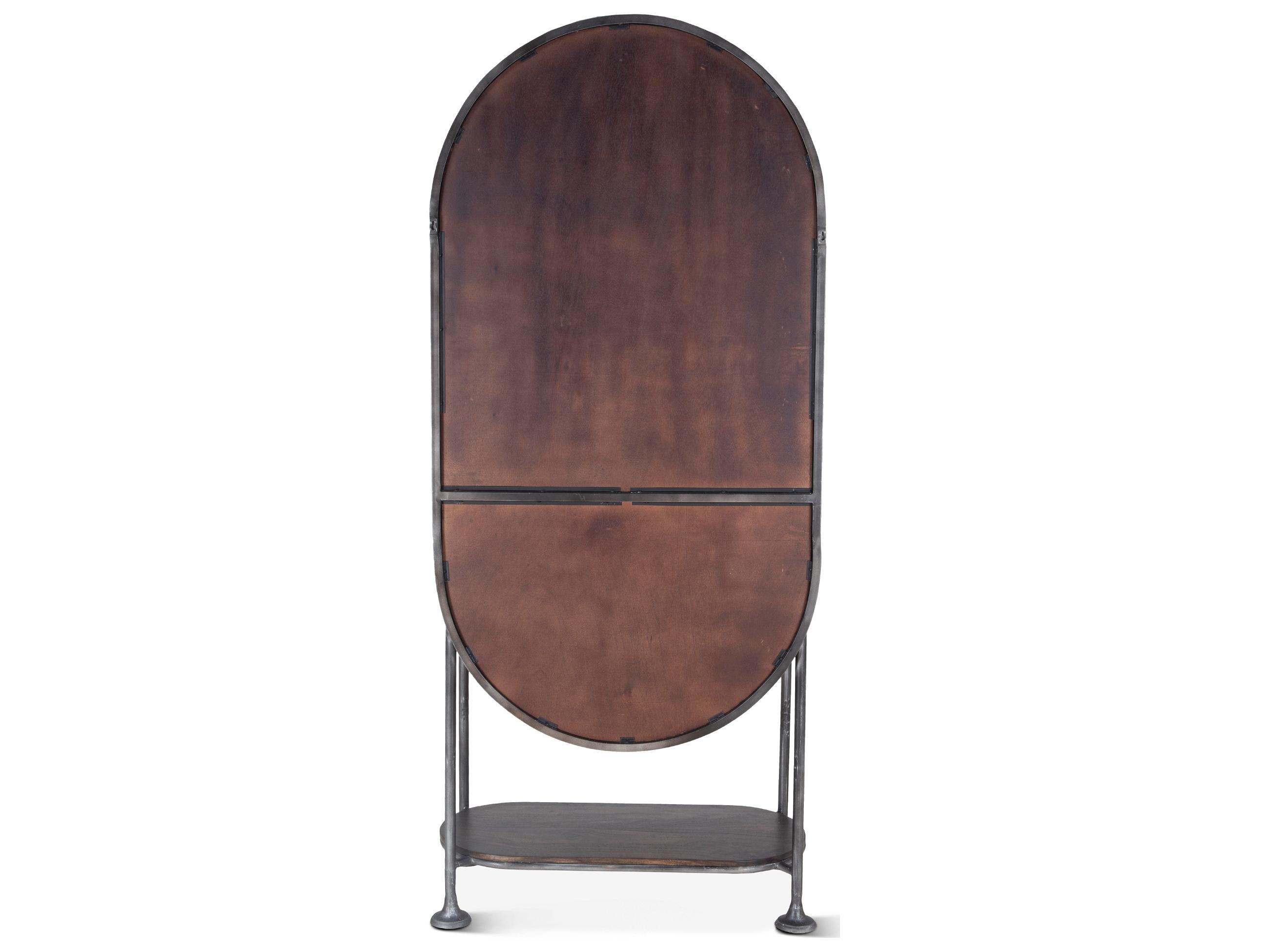 World Interiors Melbourne Acacia Wood Antique Silver Brushed Bronze Bar Cabinet