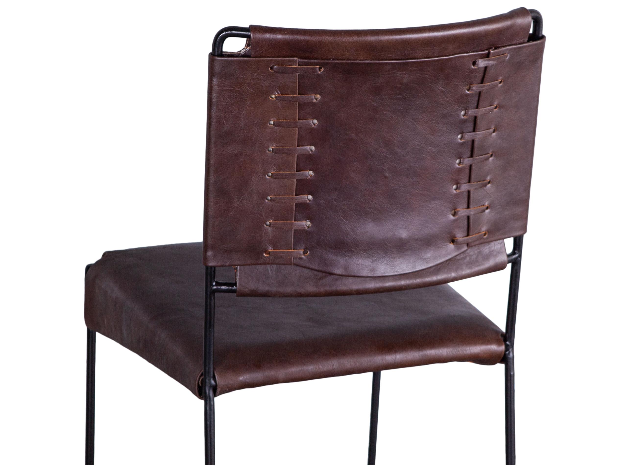 World Interiors Melbourne Dark Brown Black Leather Counter Stool