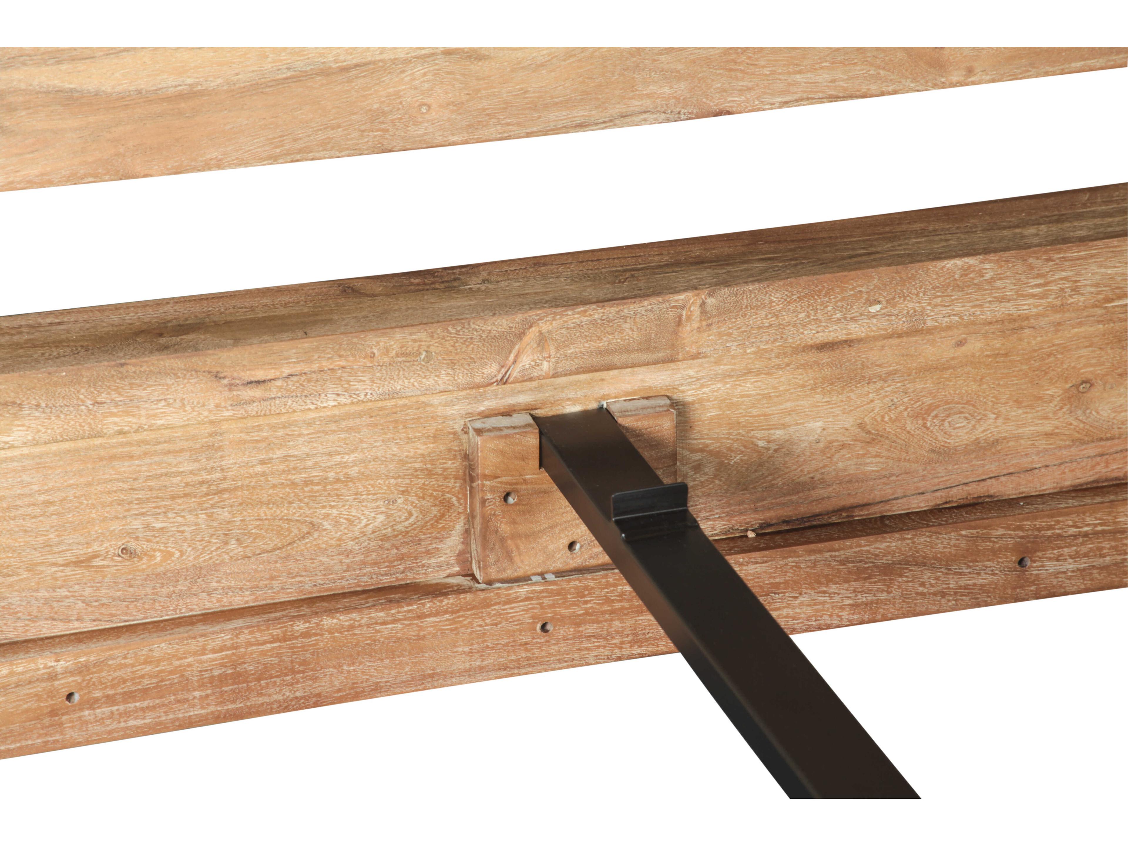 World Interiors Mesa Brushed Acacia Natural Wood King Four Poster Bed