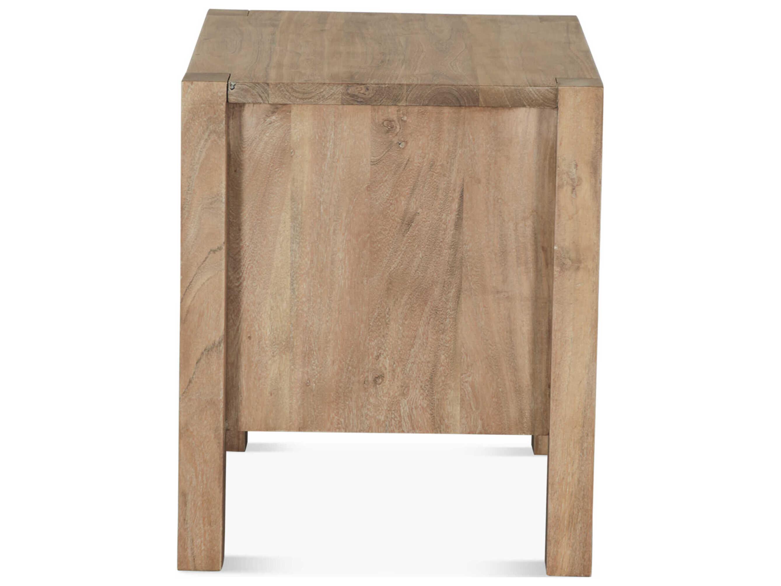 World Interiors Mesa 2-Drawers Brown Acacia Wood Nightstand