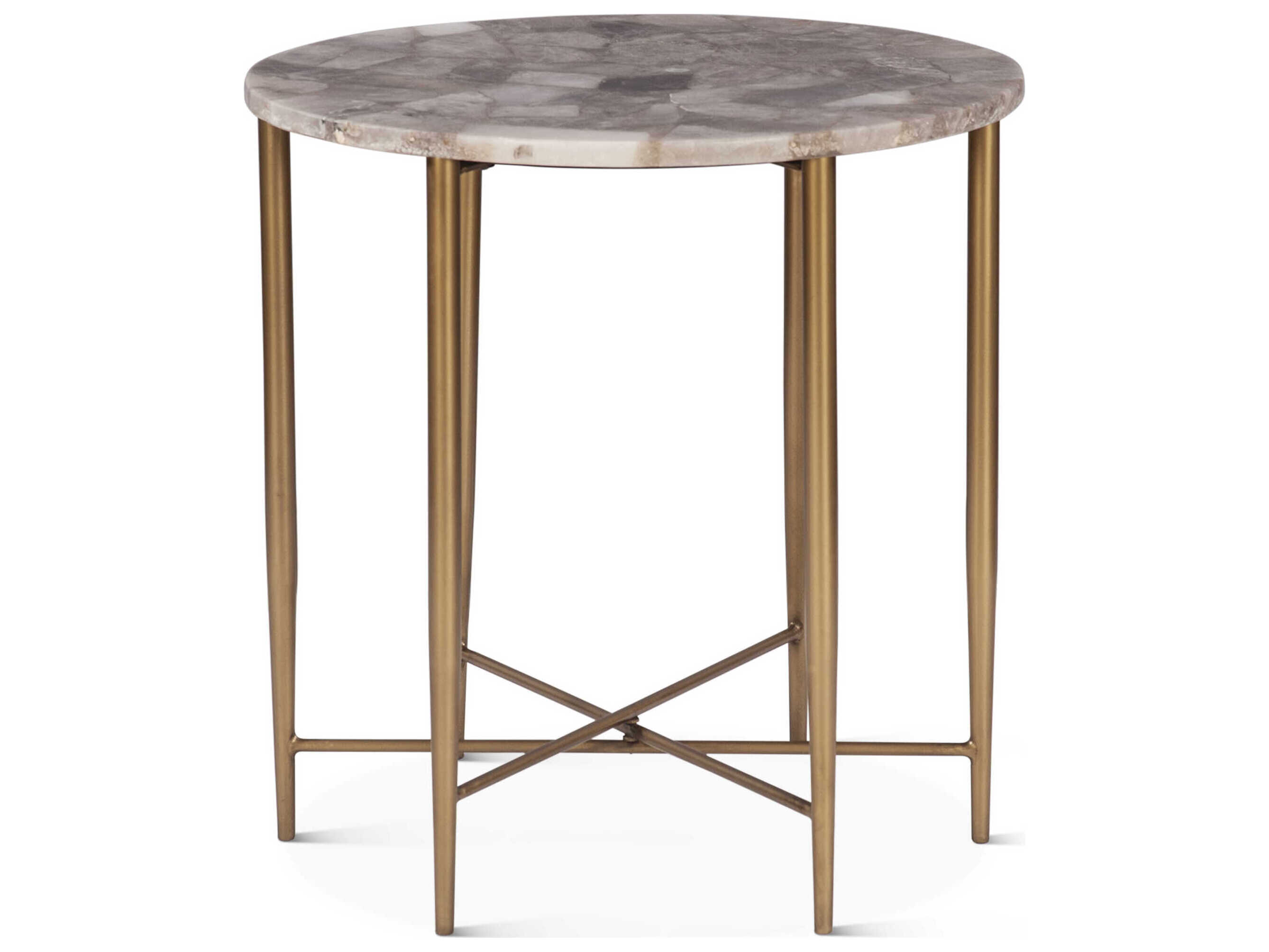 World Interiors Mumbai Round Stone End Table