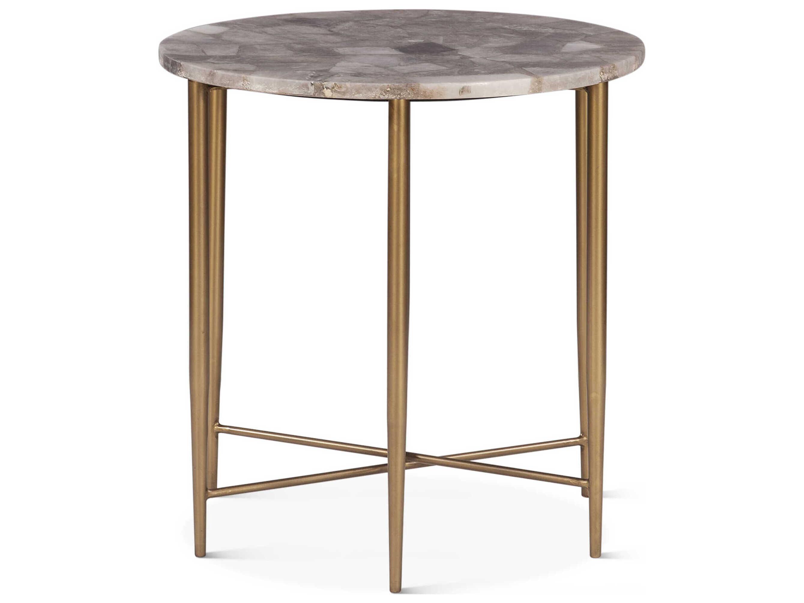 World Interiors Mumbai Round Stone End Table