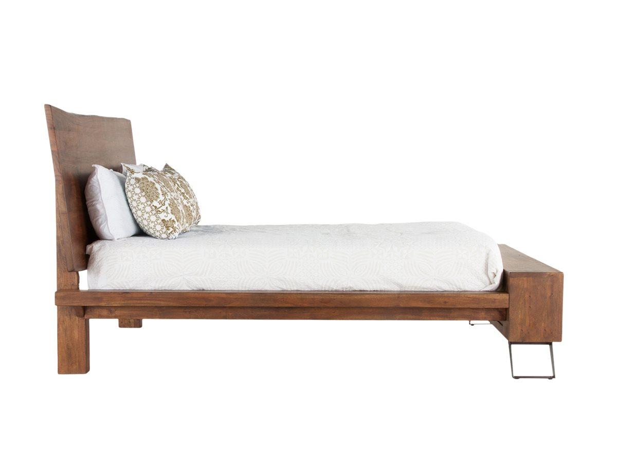 World Interiors Nottingham Walnut Black Acacia Wood King Panel Bed