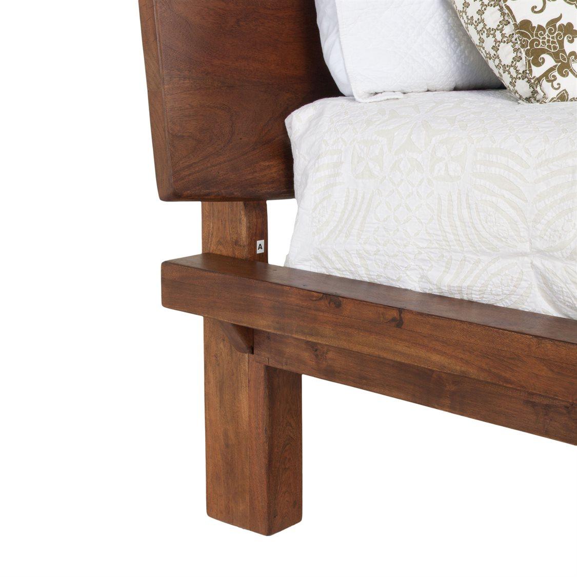 World Interiors Nottingham Walnut Black Acacia Wood King Panel Bed