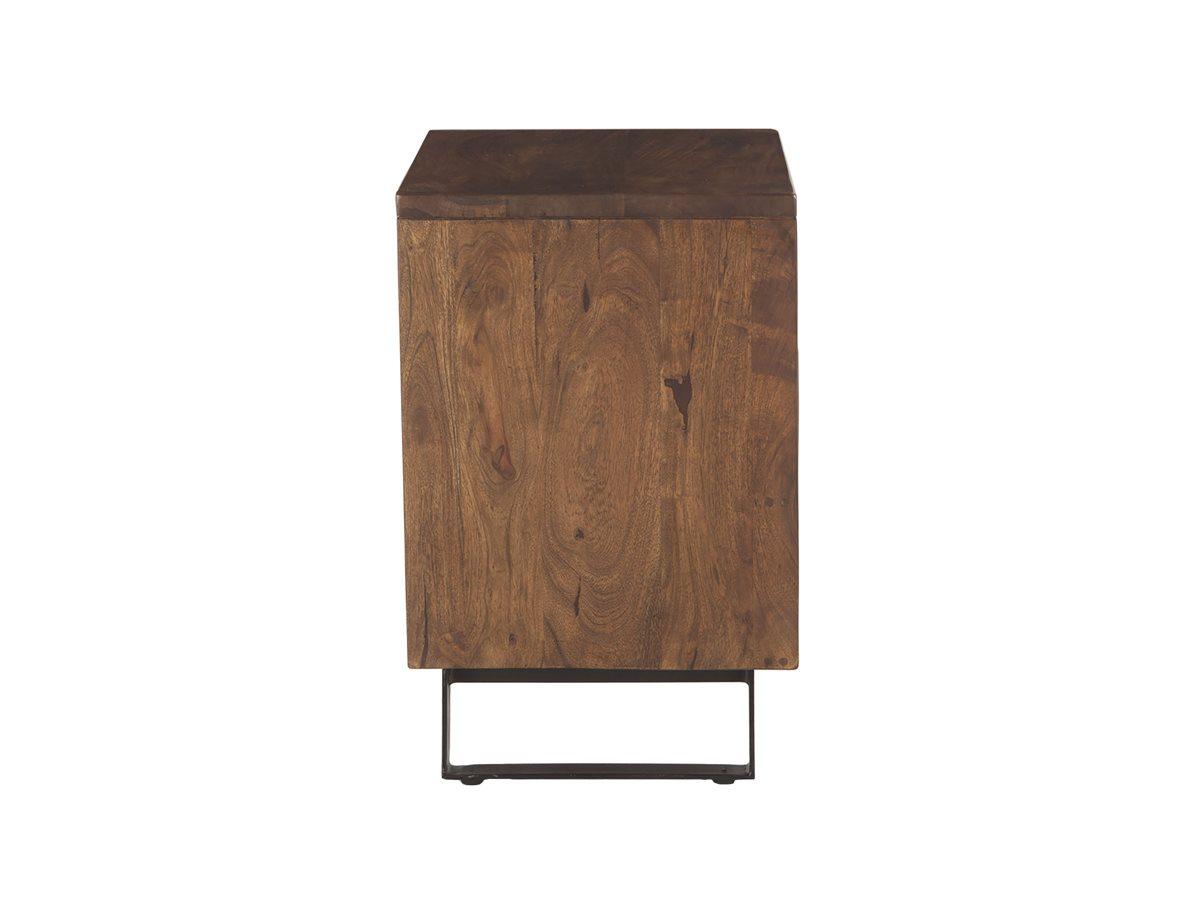 World Interiors Nottingham 2-Drawers Black Acacia Wood Chest Nightstand