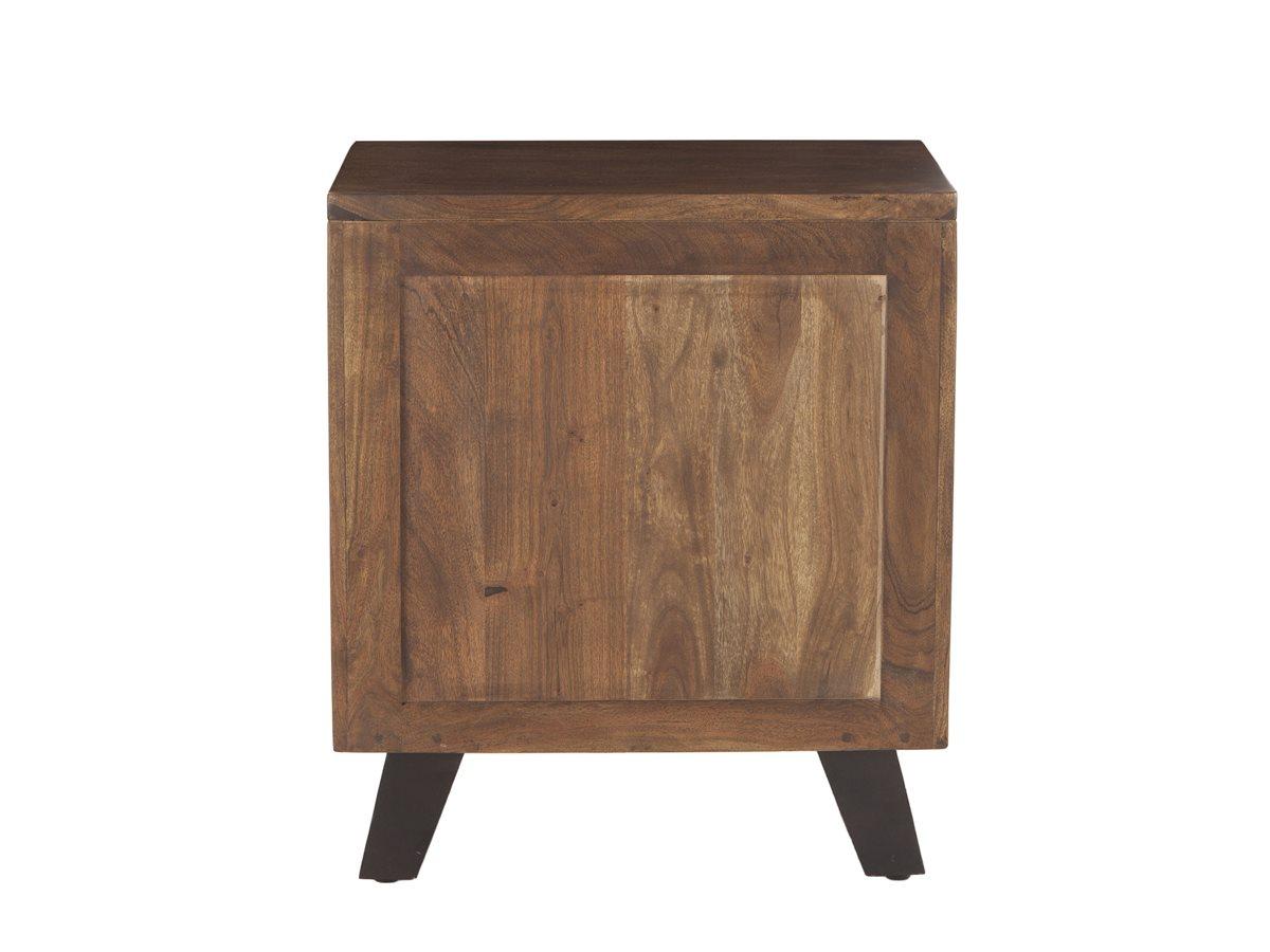 World Interiors Nottingham 2-Drawers Black Acacia Wood Chest Nightstand