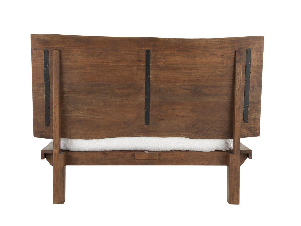 World Interiors Nottingham Walnut Black Acacia Wood Queen Panel Bed