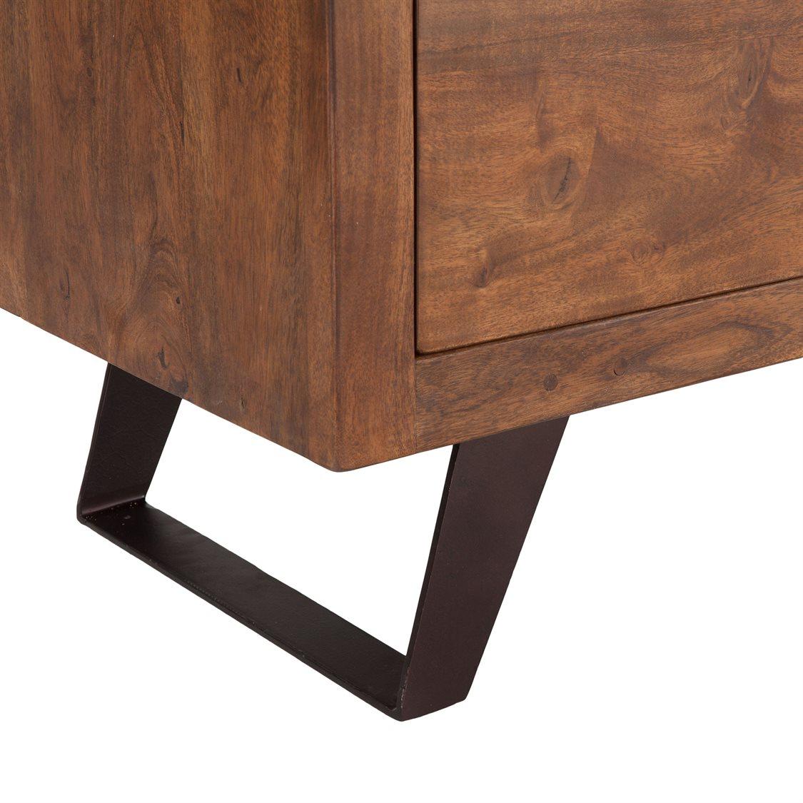 World Interiors Nottingham 7-Drawers Black Acacia Wood Double Dresser