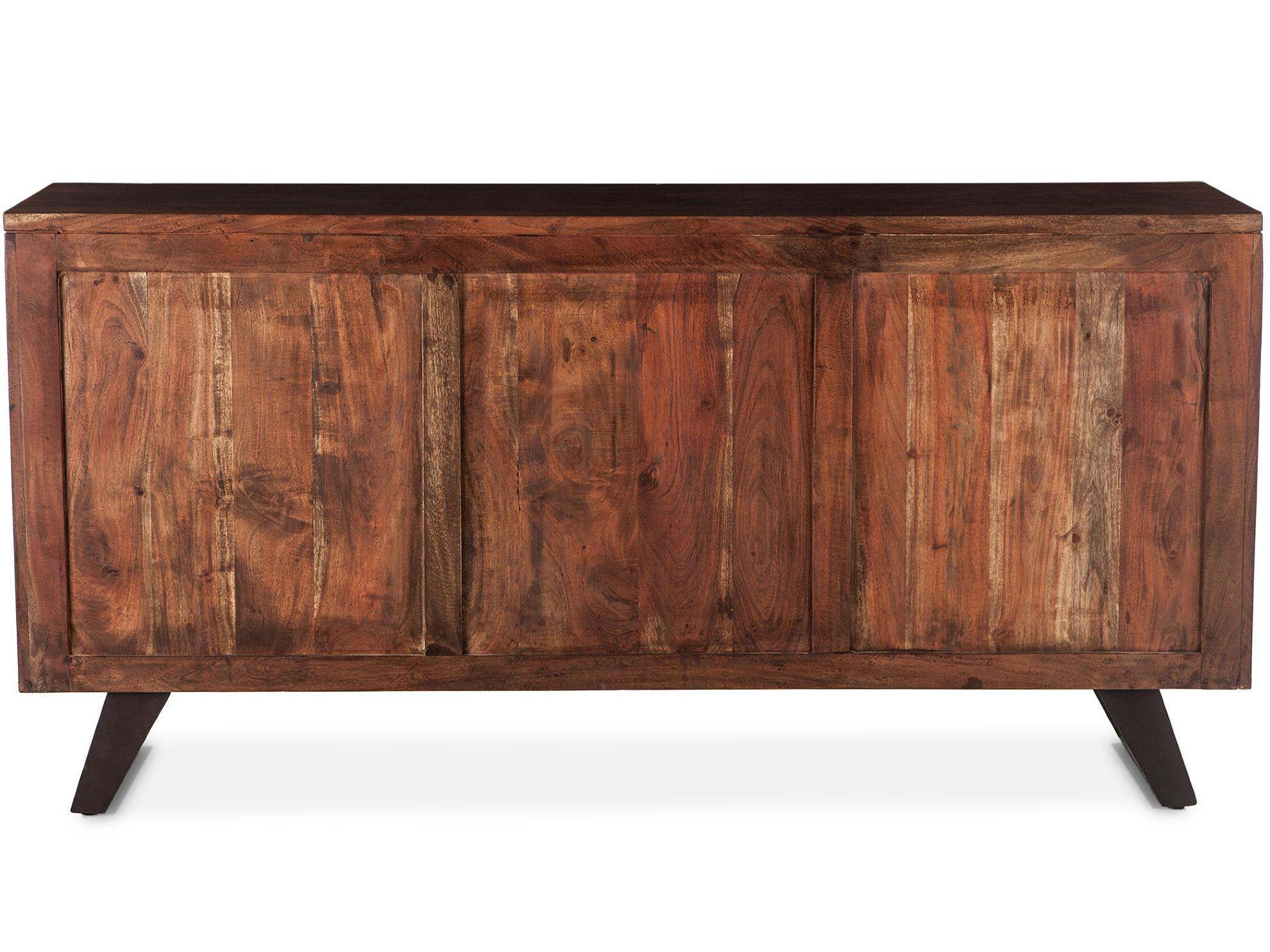 World Interiors Nottingham 68" Acacia Wood Walnut Antique Zinc Sideboard