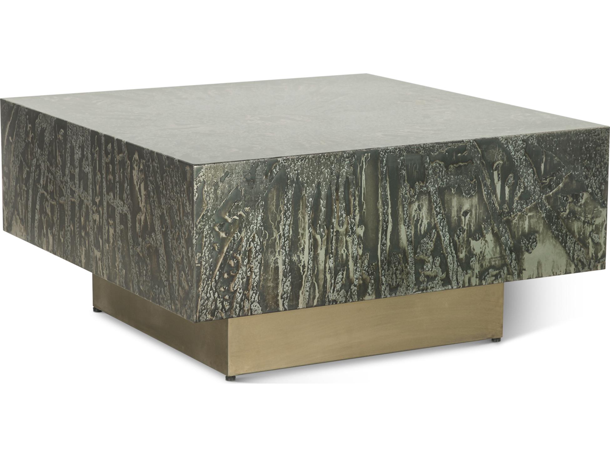 World Interiors Odessa Square Metal Patina Coffee Table
