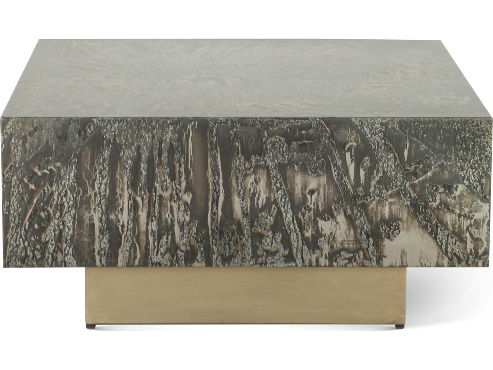 World Interiors Odessa Square Metal Patina Coffee Table