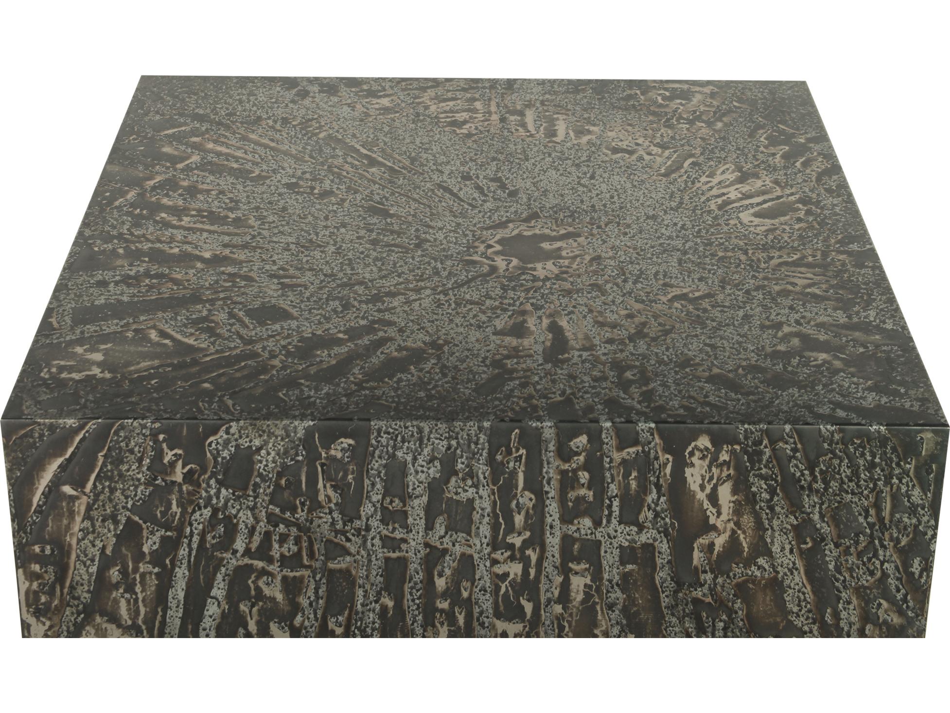 World Interiors Odessa Square Metal Patina Coffee Table