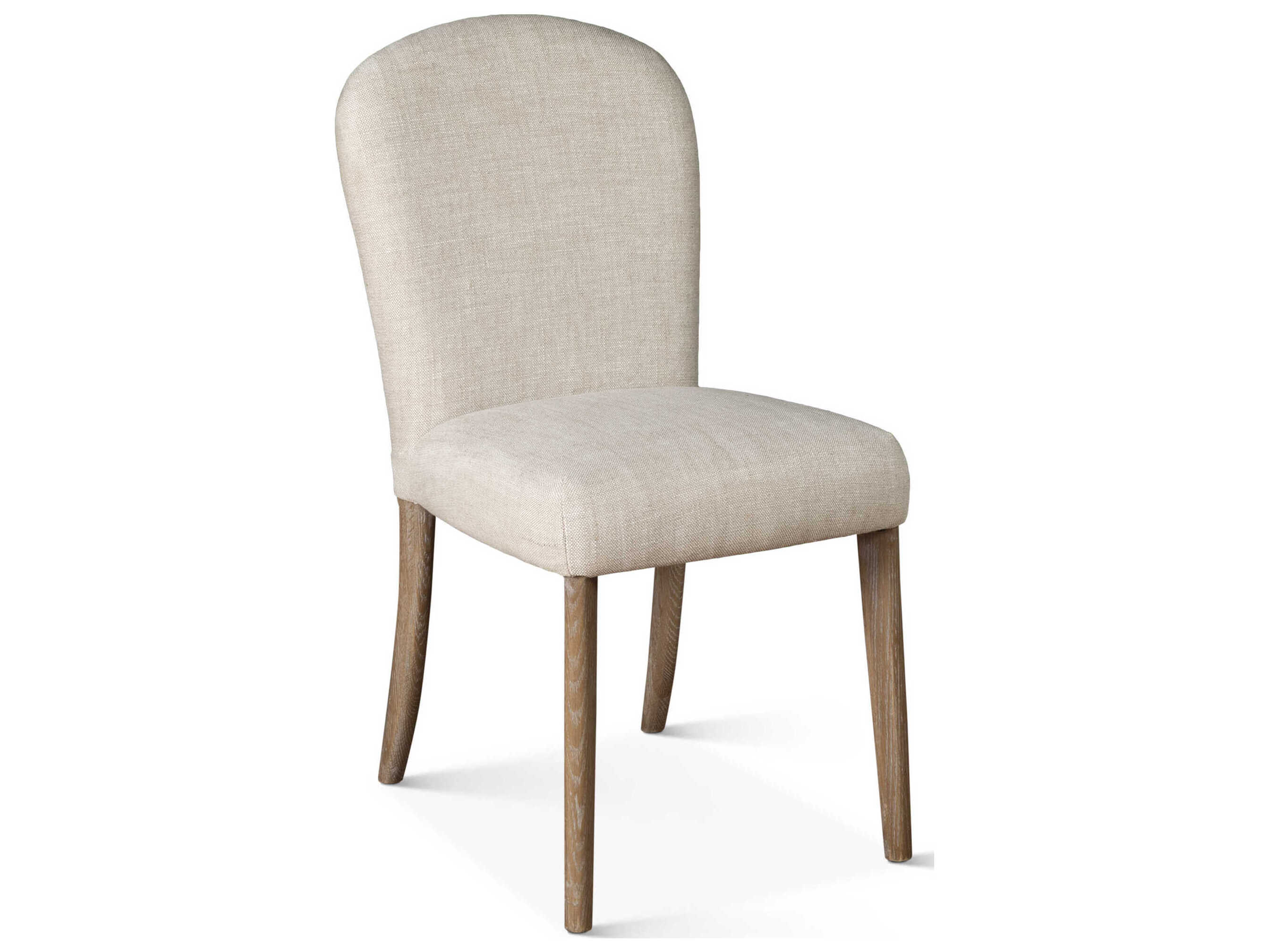 World Interiors Olivia Solid Wood Natural Upholstered Armless Dining Chair
