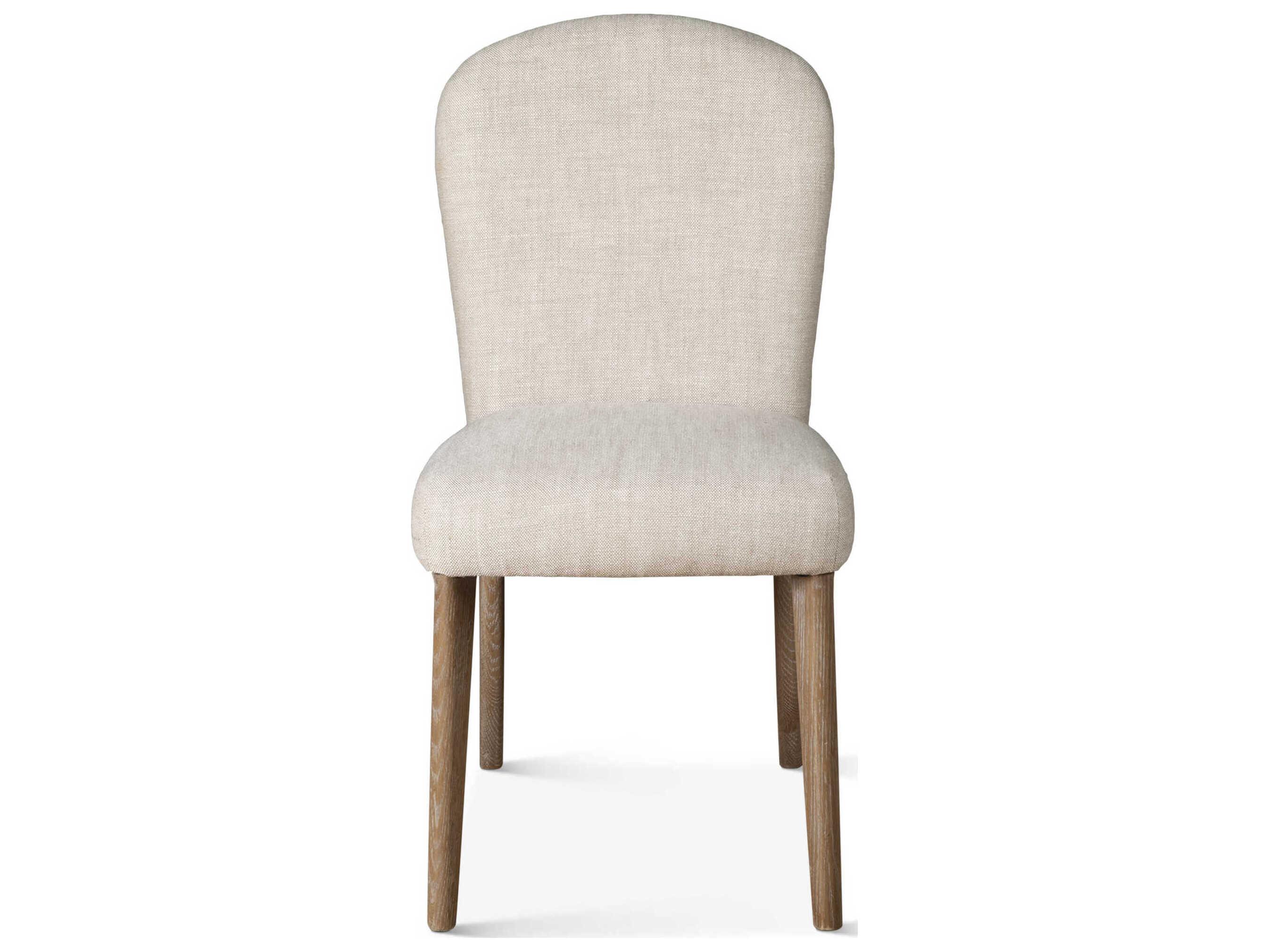 World Interiors Olivia Solid Wood Natural Upholstered Armless Dining Chair
