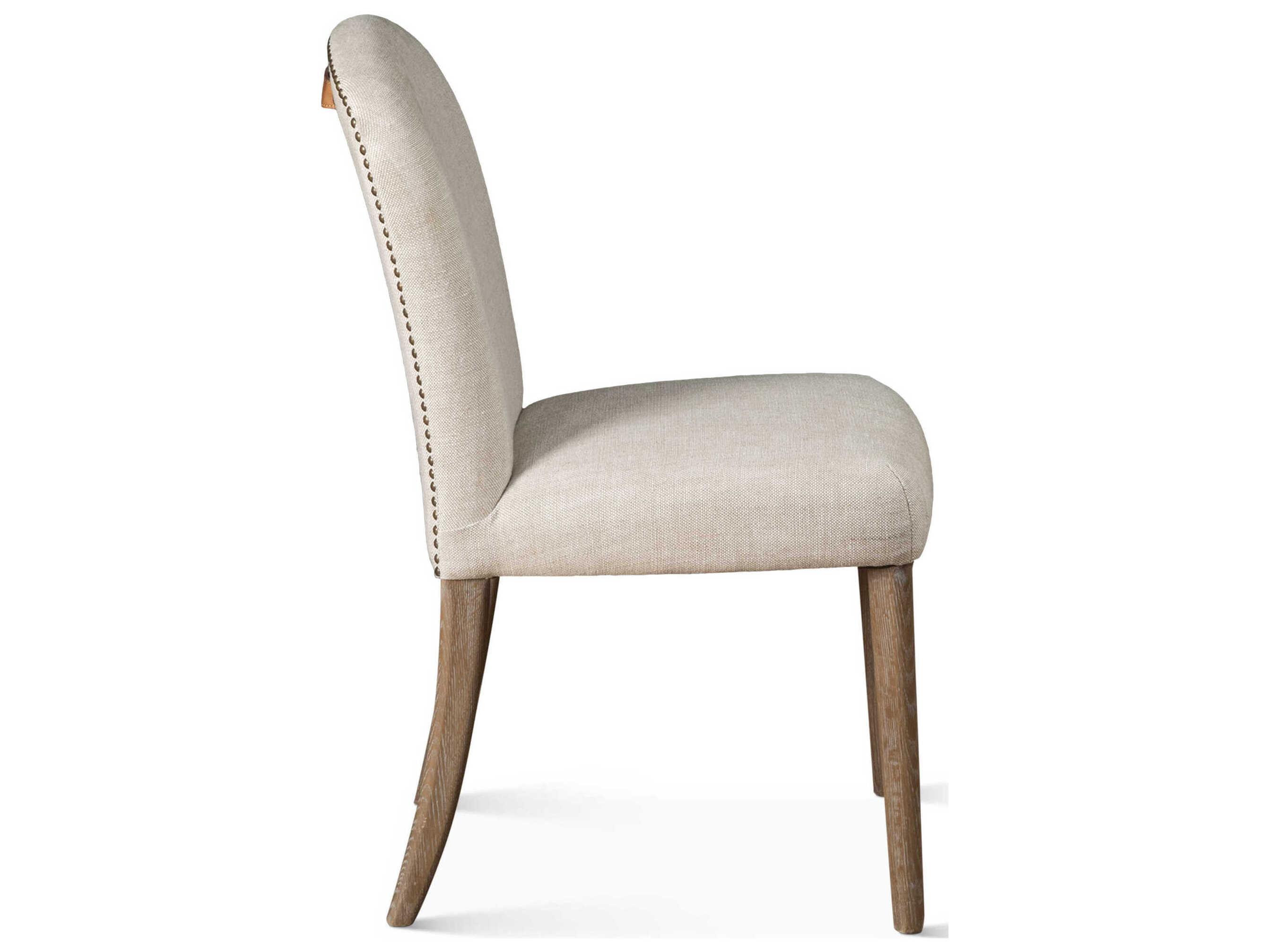 World Interiors Olivia Solid Wood Natural Upholstered Armless Dining Chair
