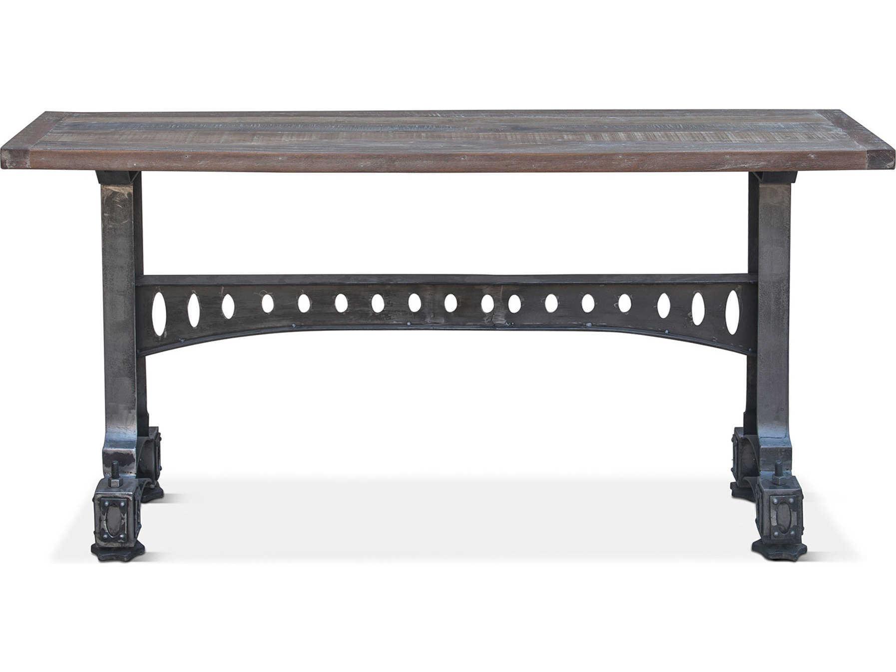 World Interiors Sterling Rectangular Wood Natural Patina Console Table
