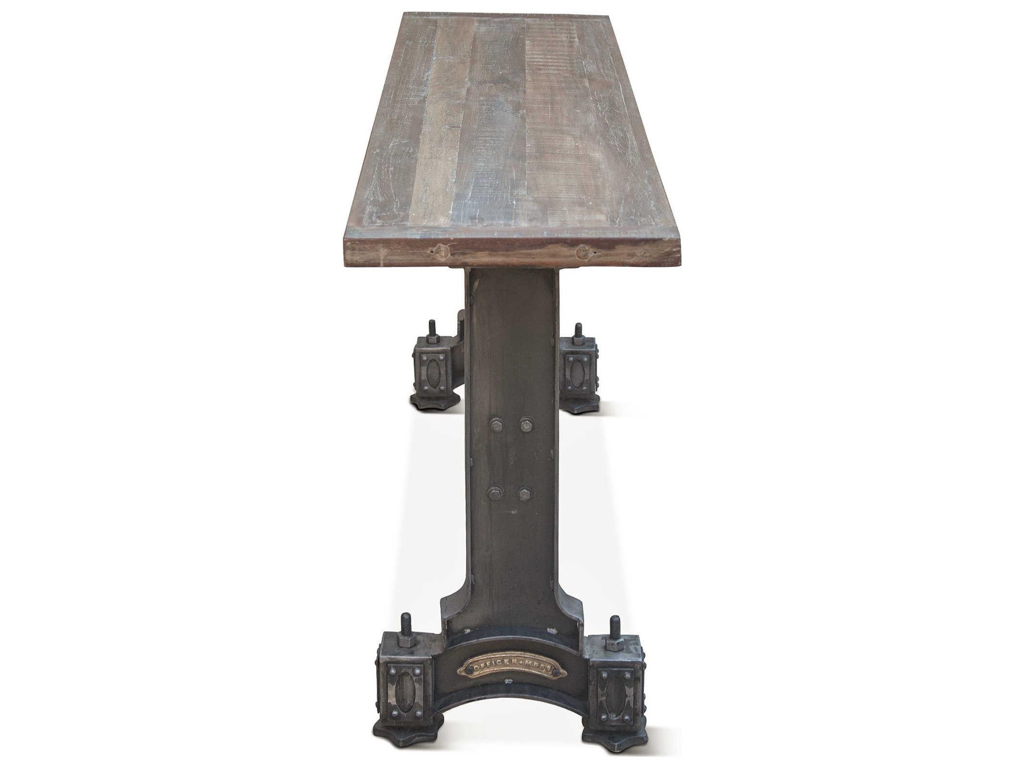 World Interiors Sterling Rectangular Wood Natural Patina Console Table