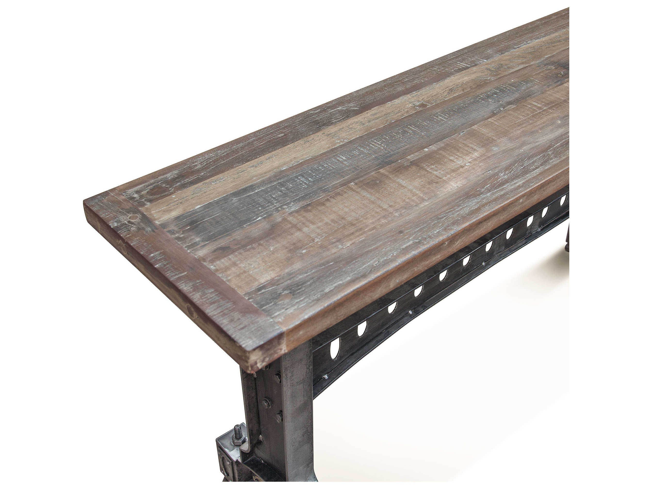 World Interiors Sterling Rectangular Wood Natural Patina Console Table