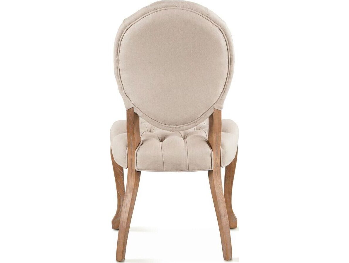 World Interiors Portia Oak Wood White Upholstered Armless Dining Chair