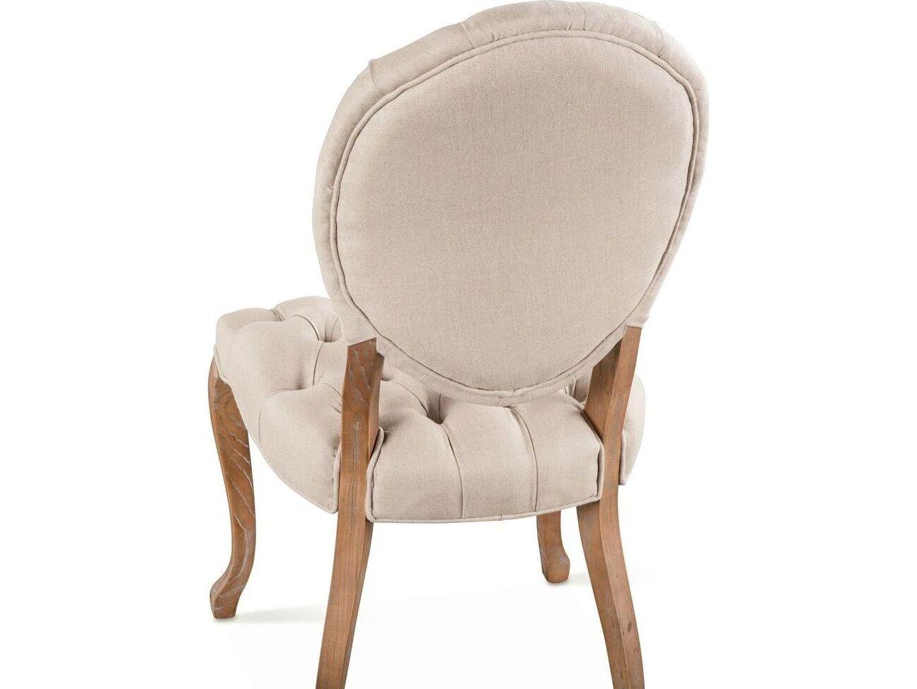 World Interiors Portia Oak Wood White Upholstered Armless Dining Chair