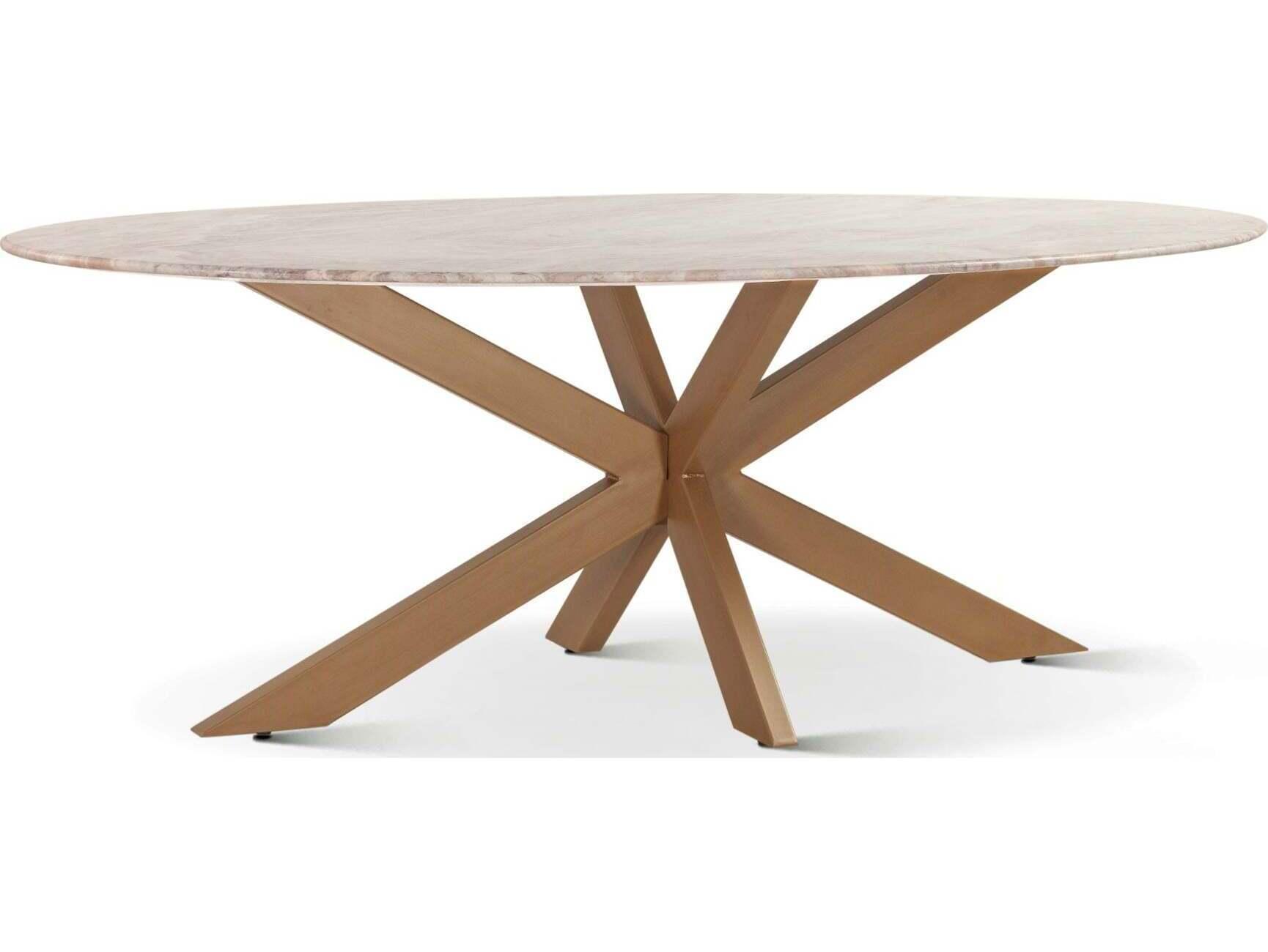 World Interiors Pasadena Oval Marble Dining Table