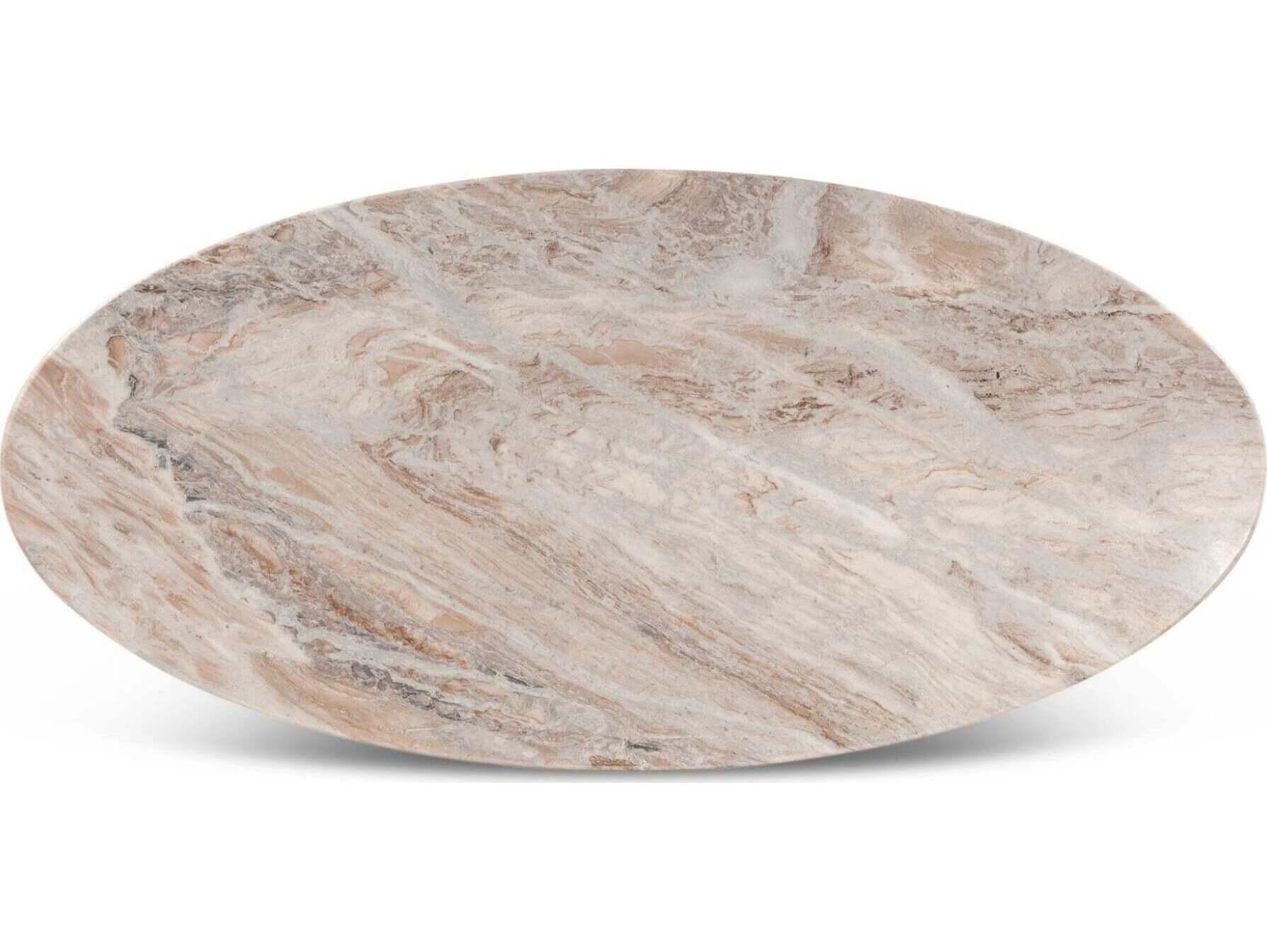 World Interiors Pasadena Oval Marble Dining Table