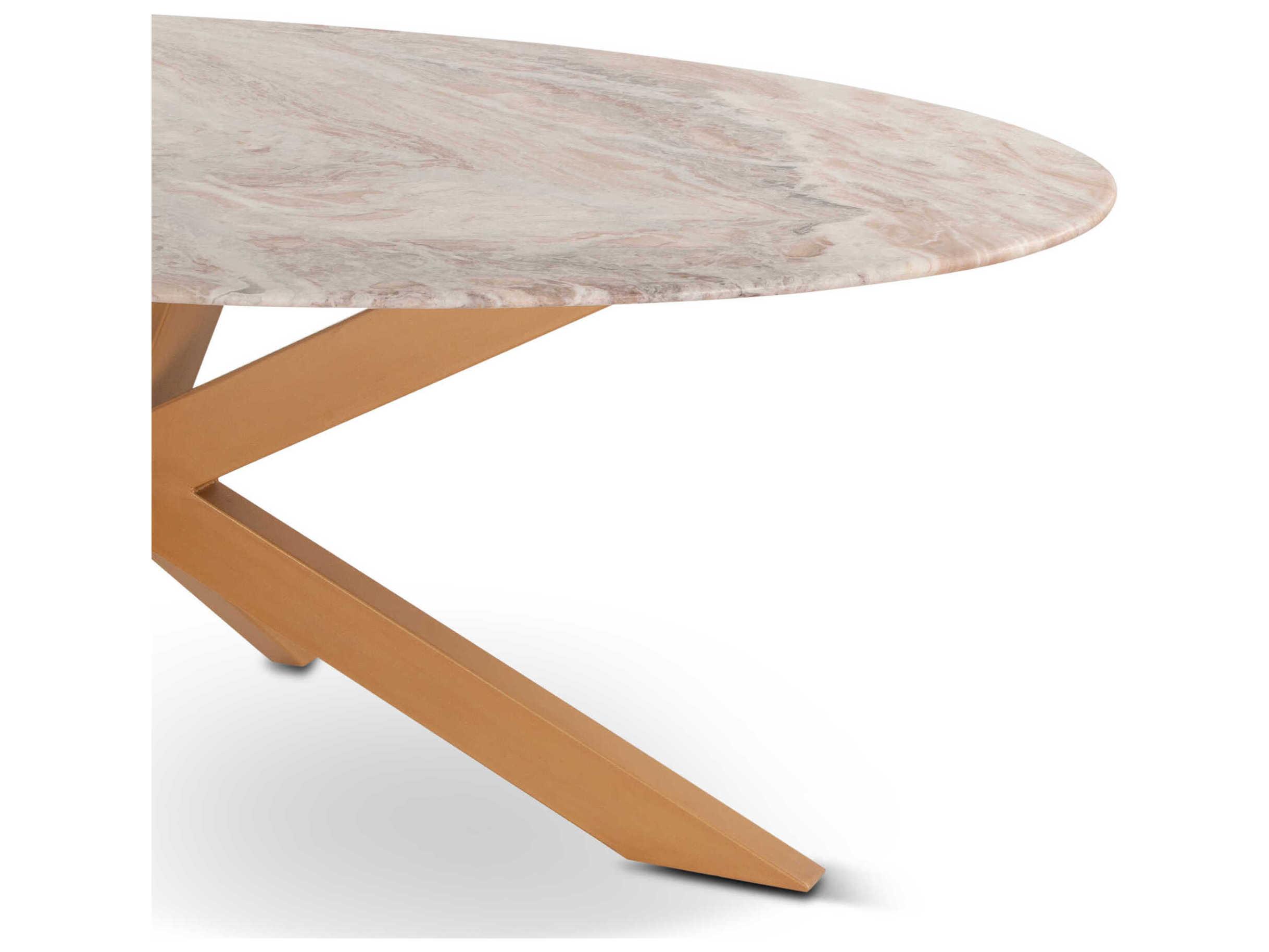 World Interiors Palm Desert Oval Marble Dining Table