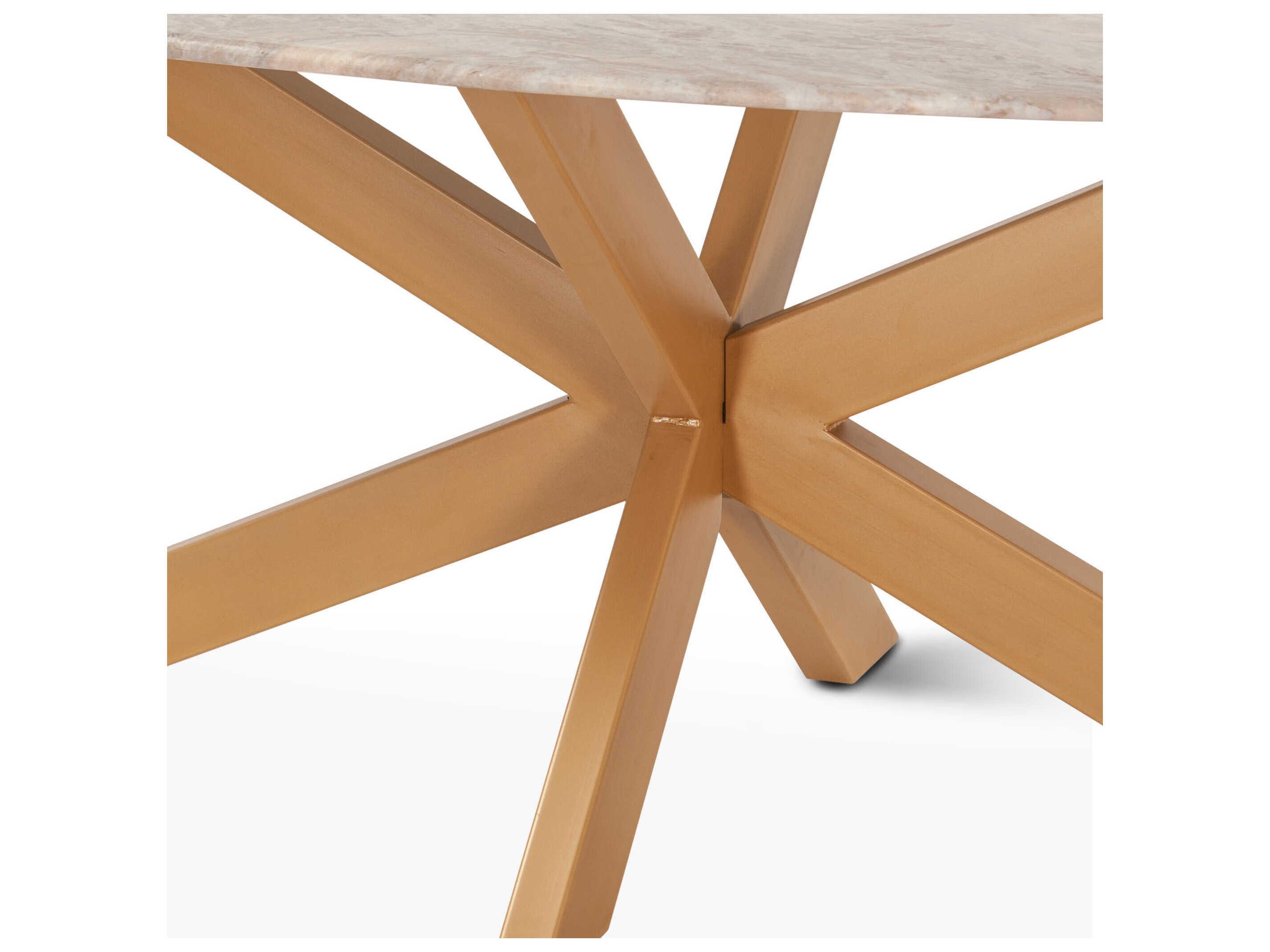 World Interiors Palm Desert Oval Marble Dining Table