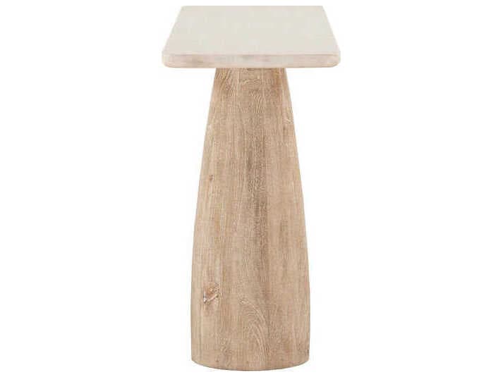 World Interiors Palm Desert Rectangular Marble White Console Table