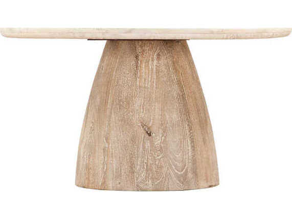 World Interiors Palm Desert Round Marble White Coffee Table