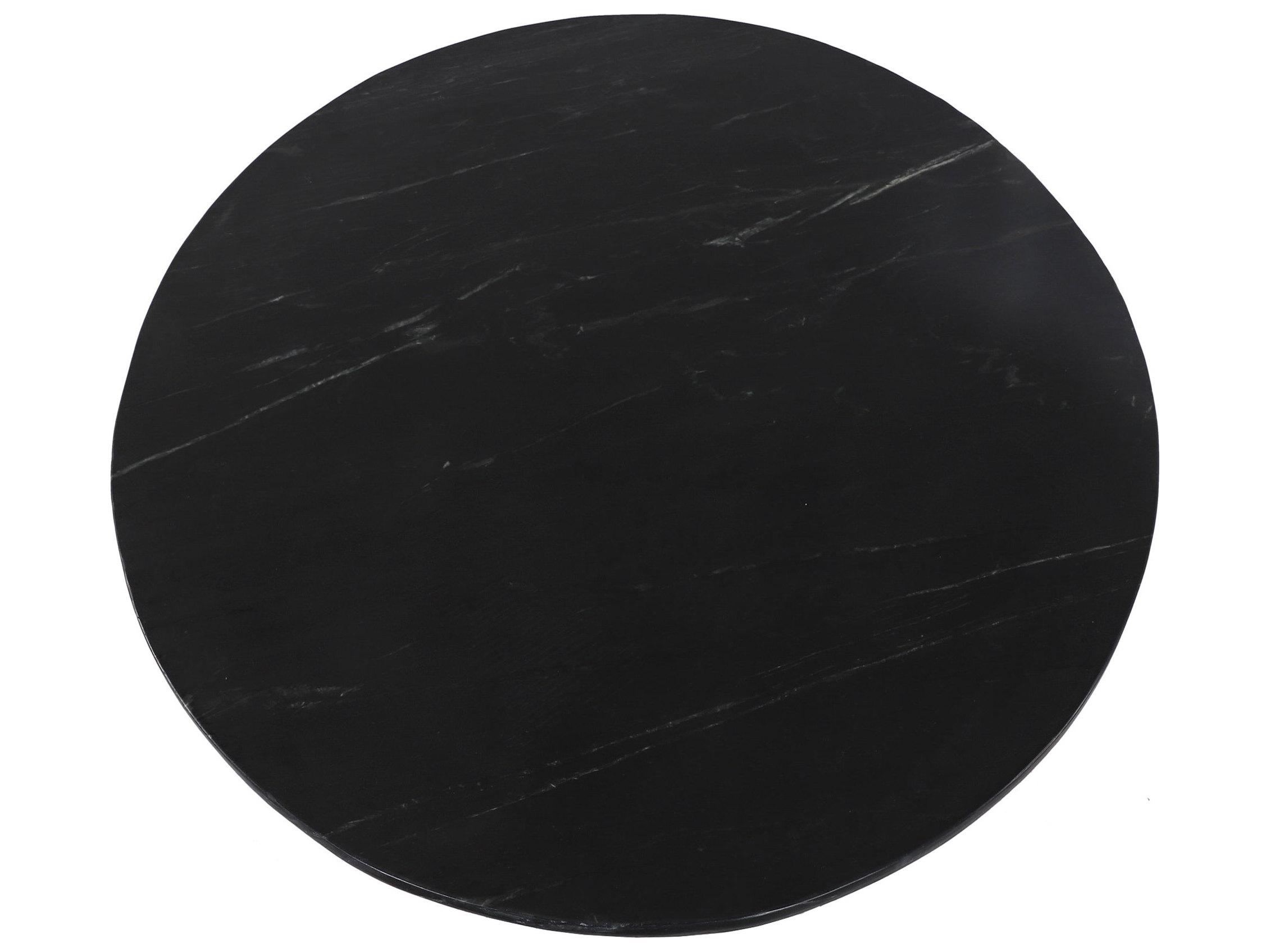 World Interiors Palm Desert Round Marble Whitewash Dining Table