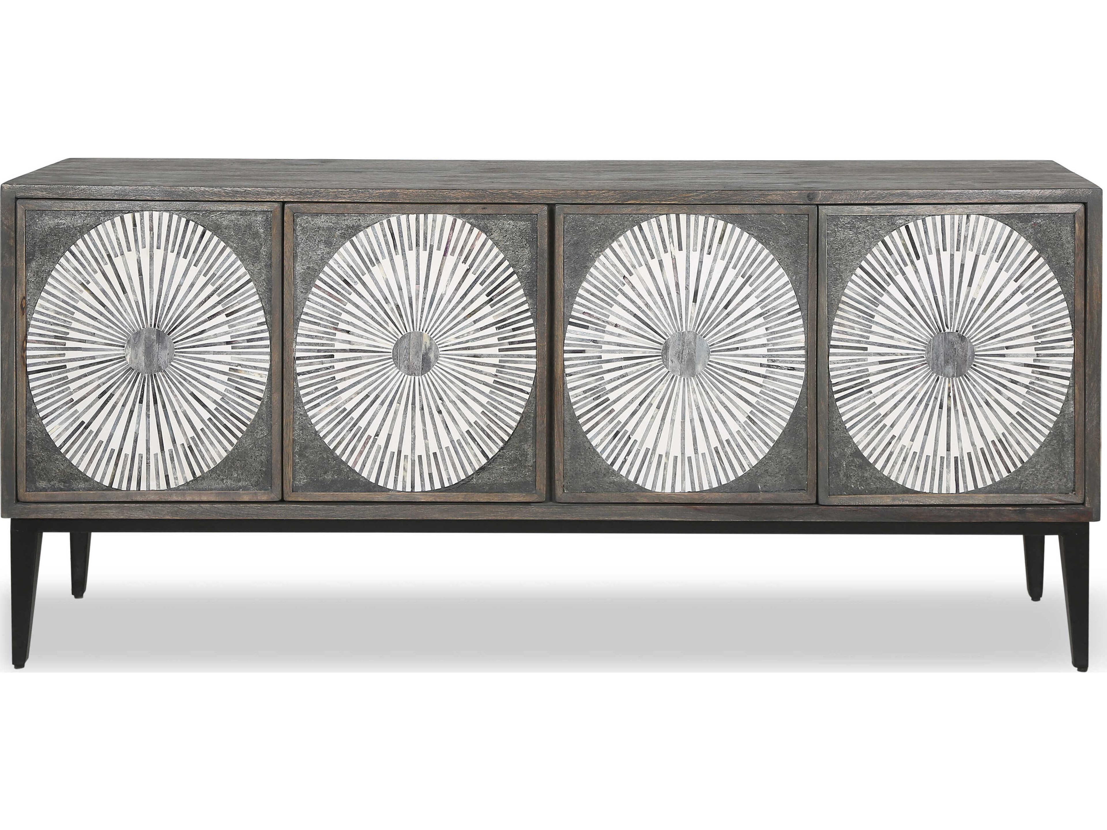 World Interiors Palm Desert 67" Mango Wood Grey Wash Sideboard