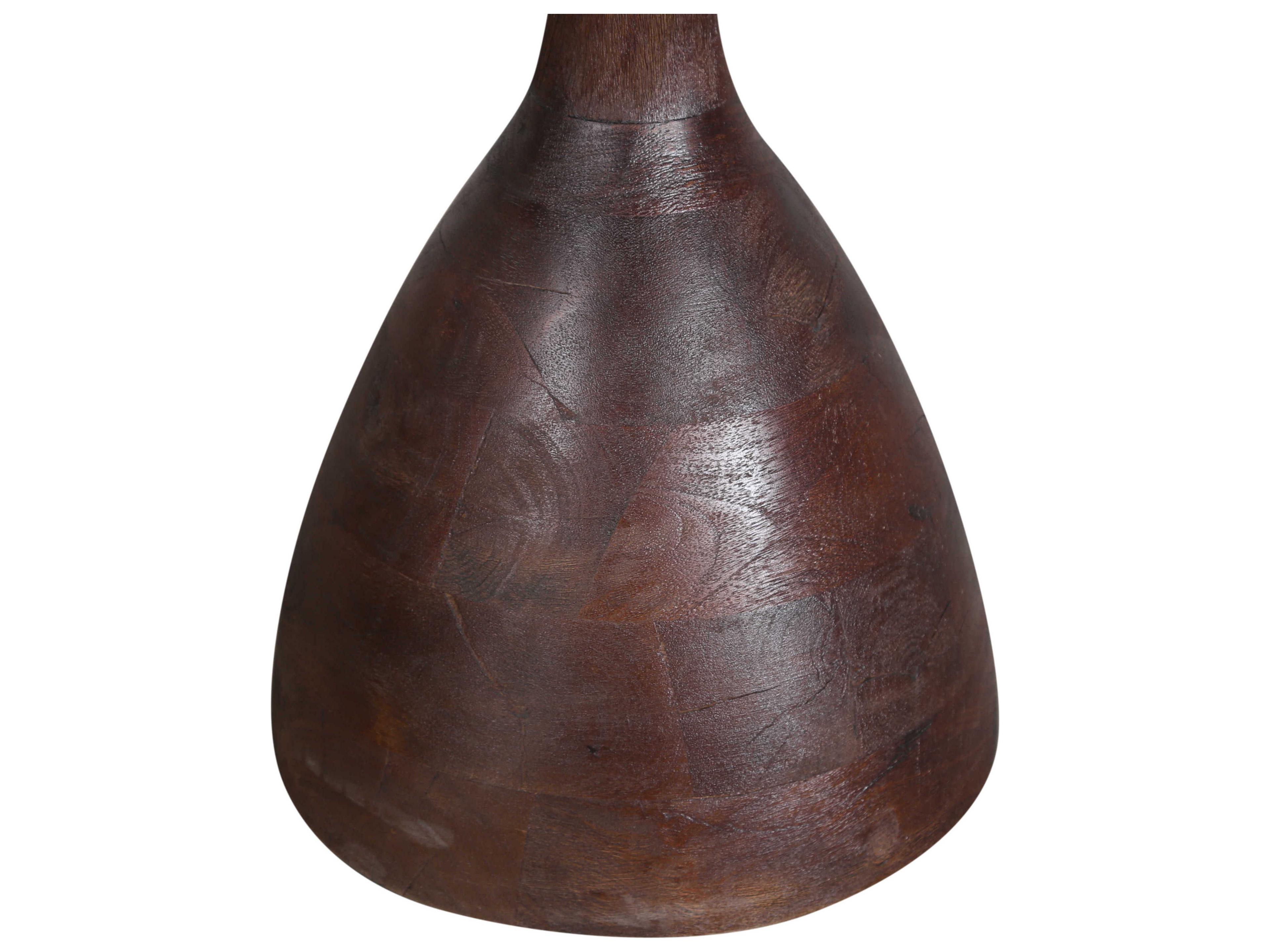 World Interiors Palm Desert Round Walnut Natural Marble End Table