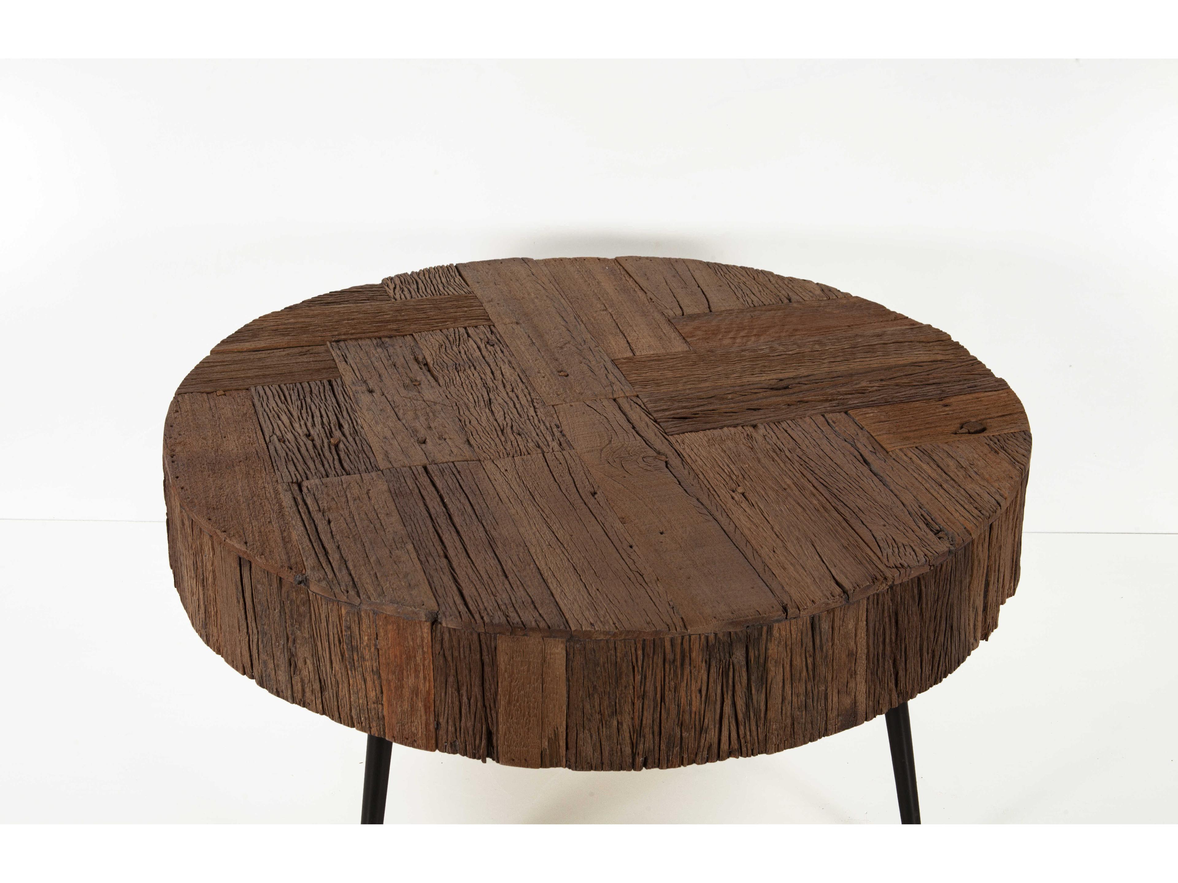World Interiors Palm Desert Round Wood Natural Coffee Table