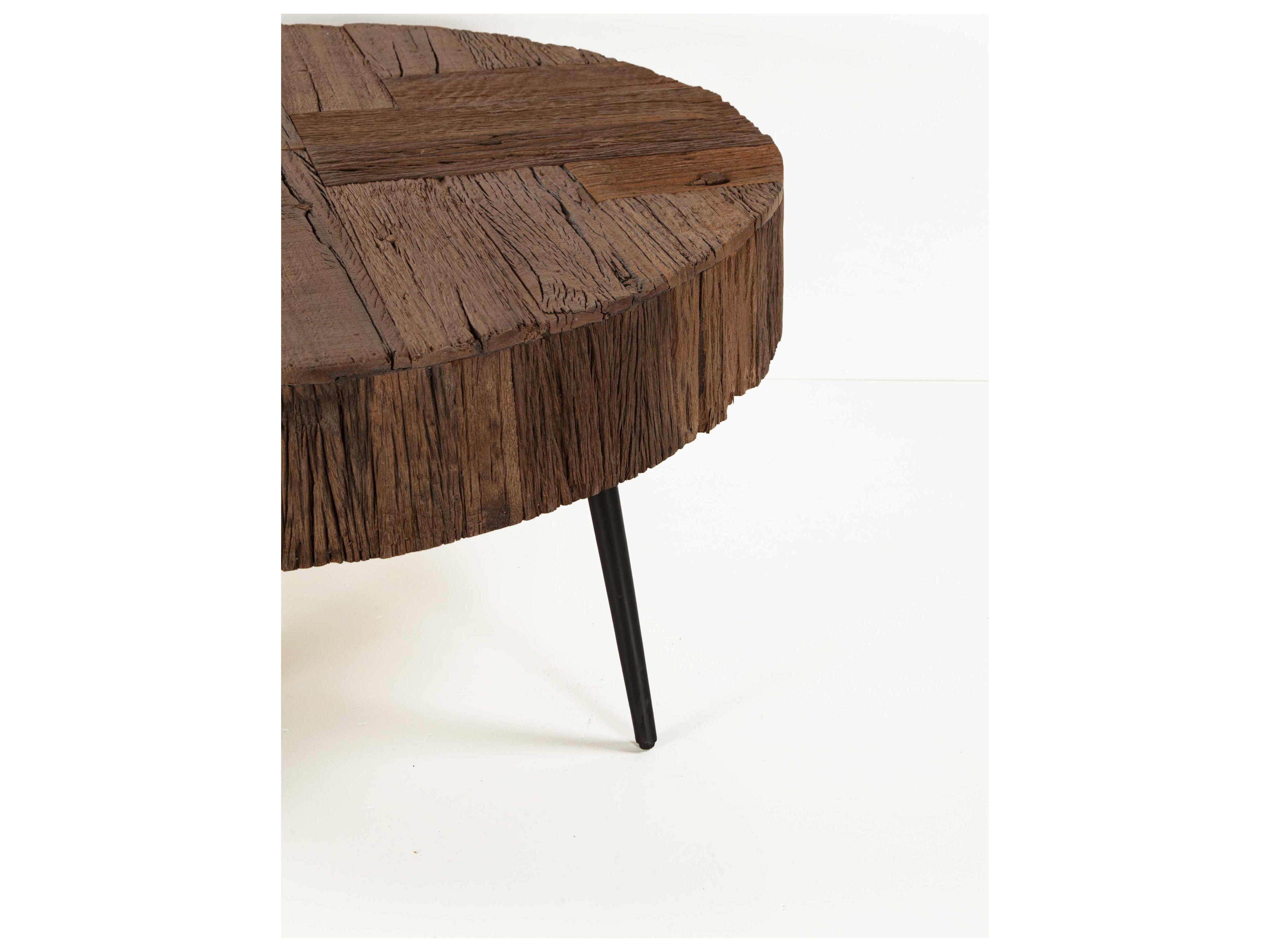 World Interiors Palm Desert Round Wood Natural Coffee Table